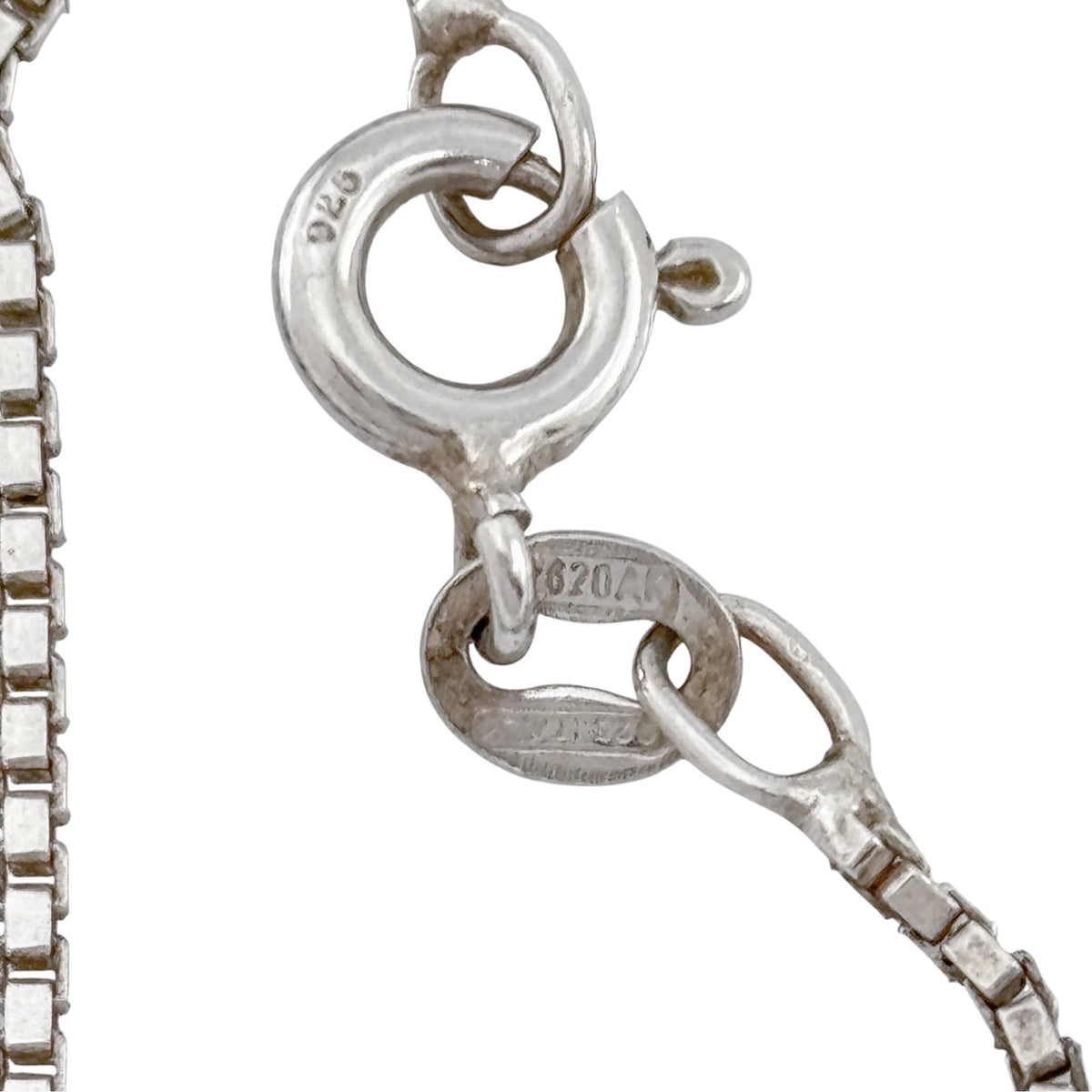Vintage Italy Sterling Silver 925 Box Chain Necklace 18"