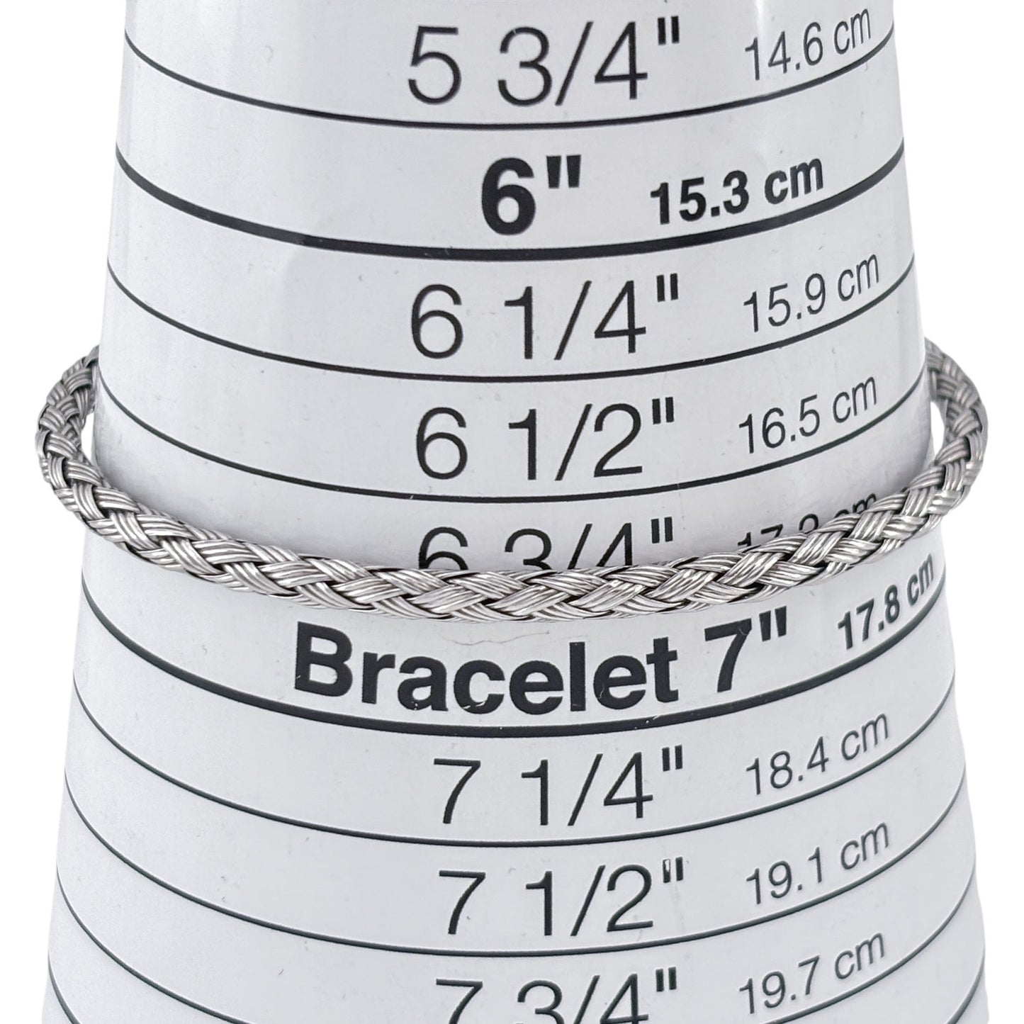 Vintage Sterling Silver 925 Flexible Braided Cuff Bracelet 6.75"
