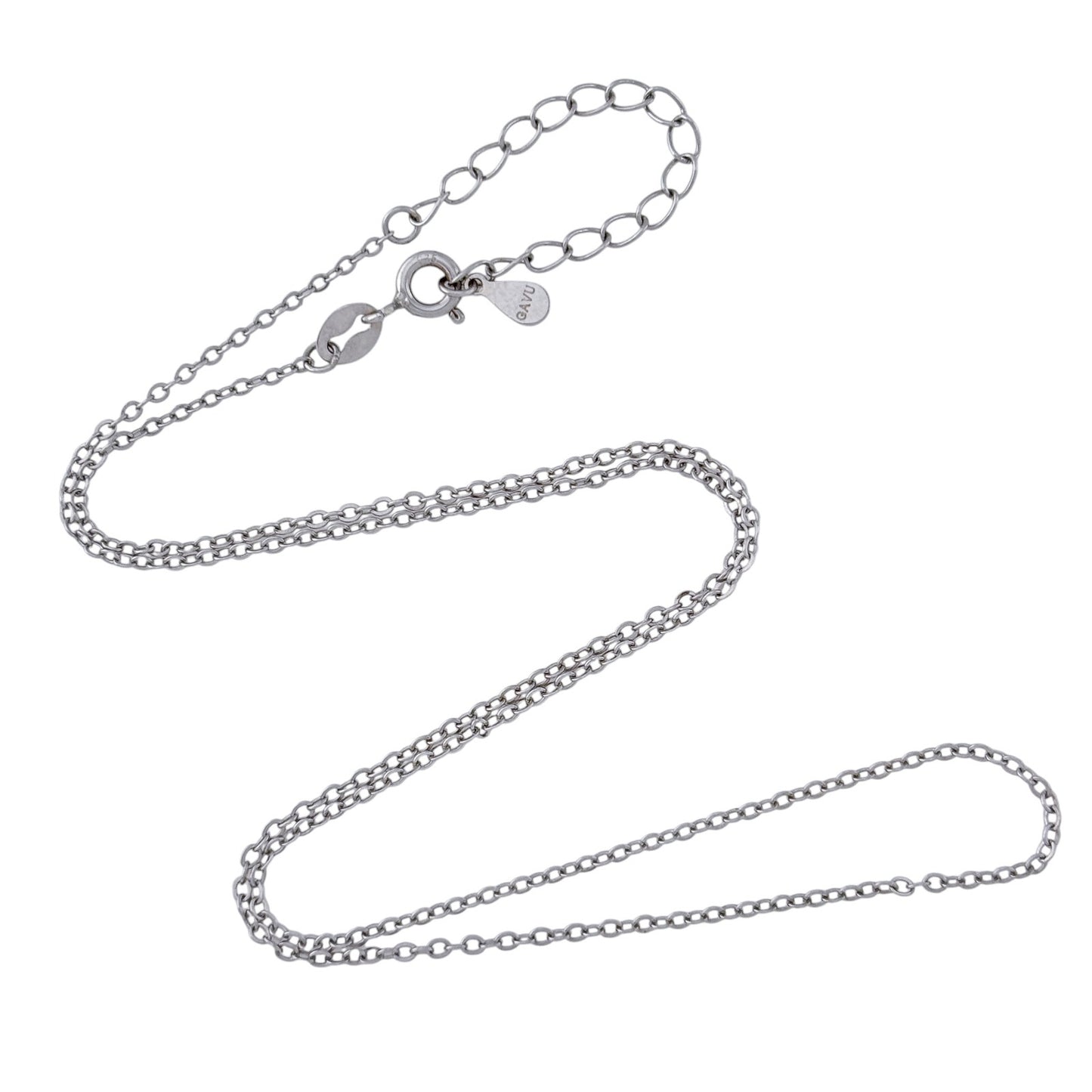Vintage Sterling Silver 925 Cable Link Chain Necklace 15.5"-17.5"