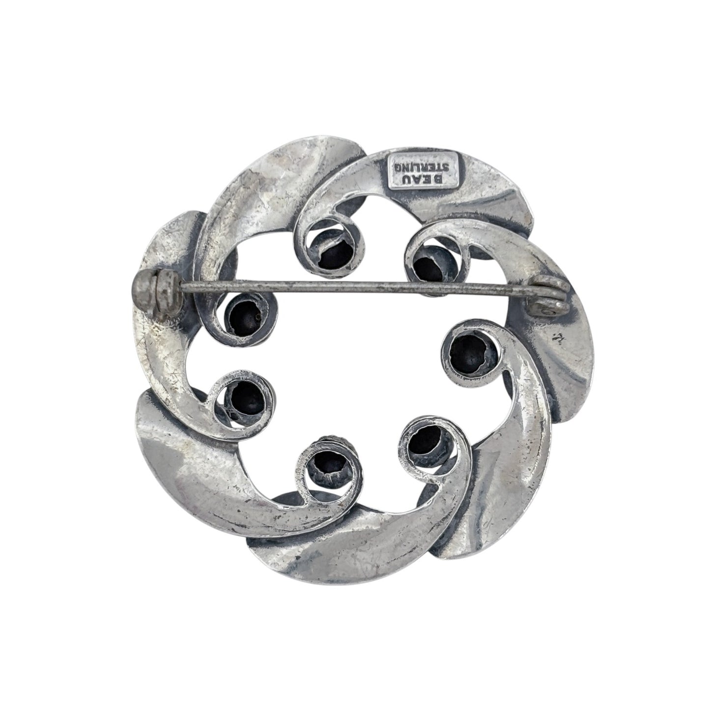 Vintage Sterling Silver 925 Leaf Wreath Brooch