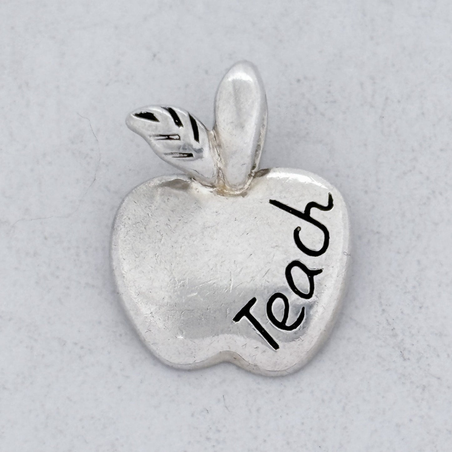 Vintage Sterling Silver 925 Teacher Apple Charm