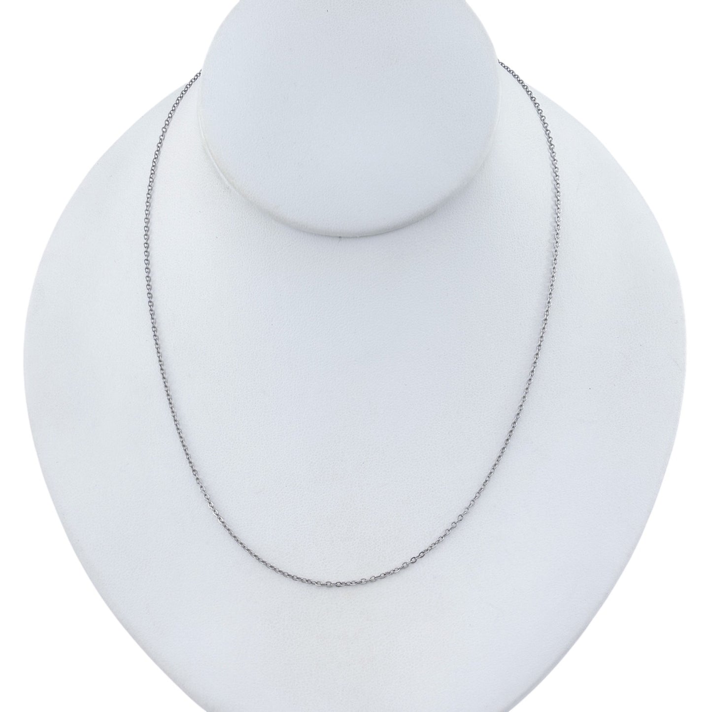 Vintage Sterling Silver 925 Cable Link Chain Necklace 15.5"-17.5"