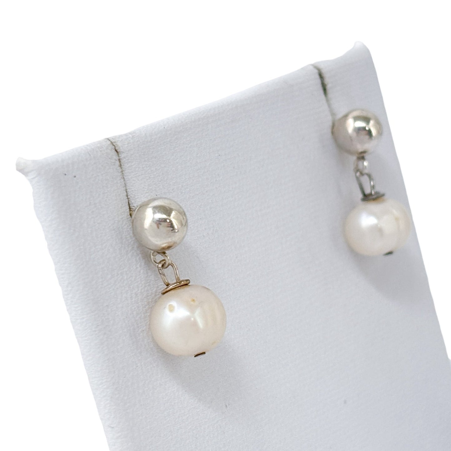 Vintage Sterling Silver 925 Pearl Drop Earrings