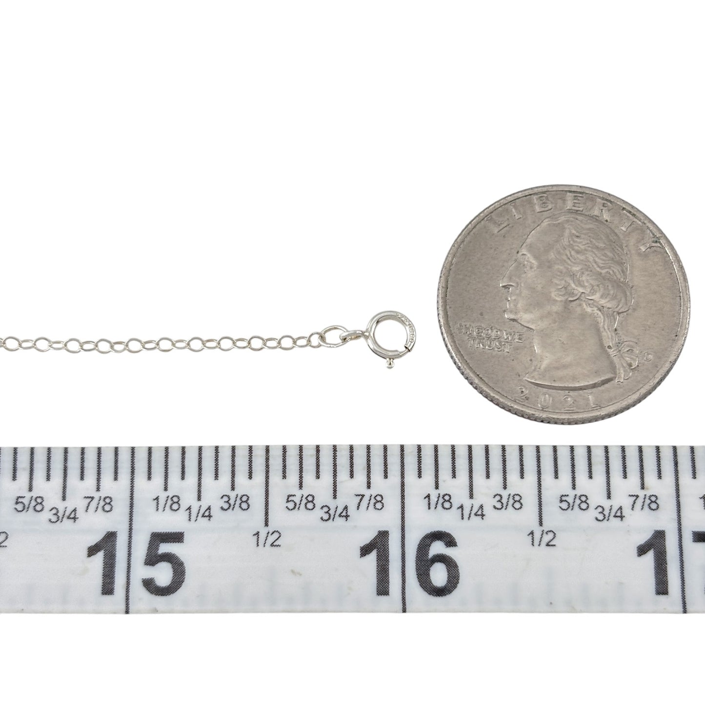 Vintage Sterling Silver 925 Cable Chain Necklace 16"