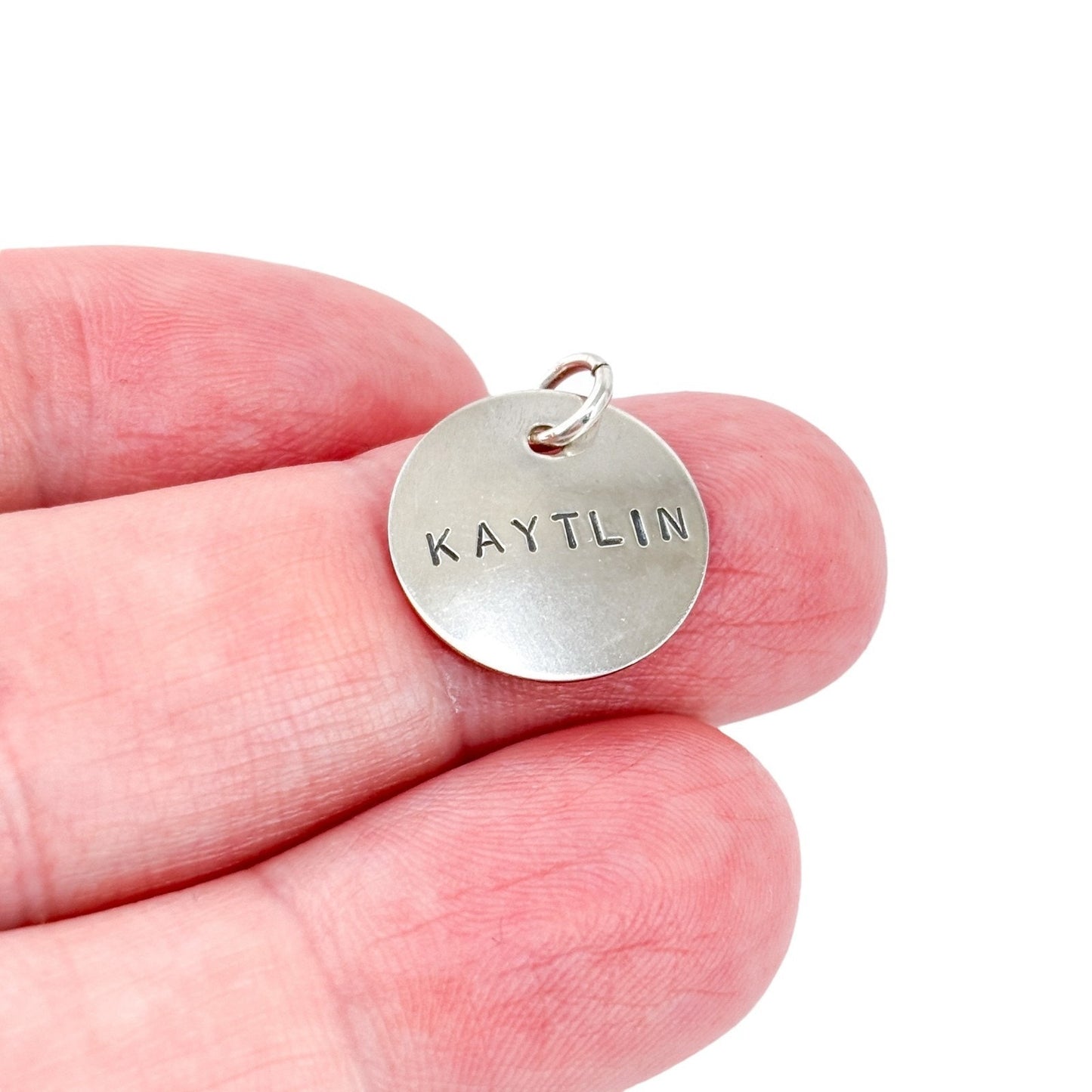 Vintage Sterling Silver 925 KAYTLIN Name Disc Charm Pendant