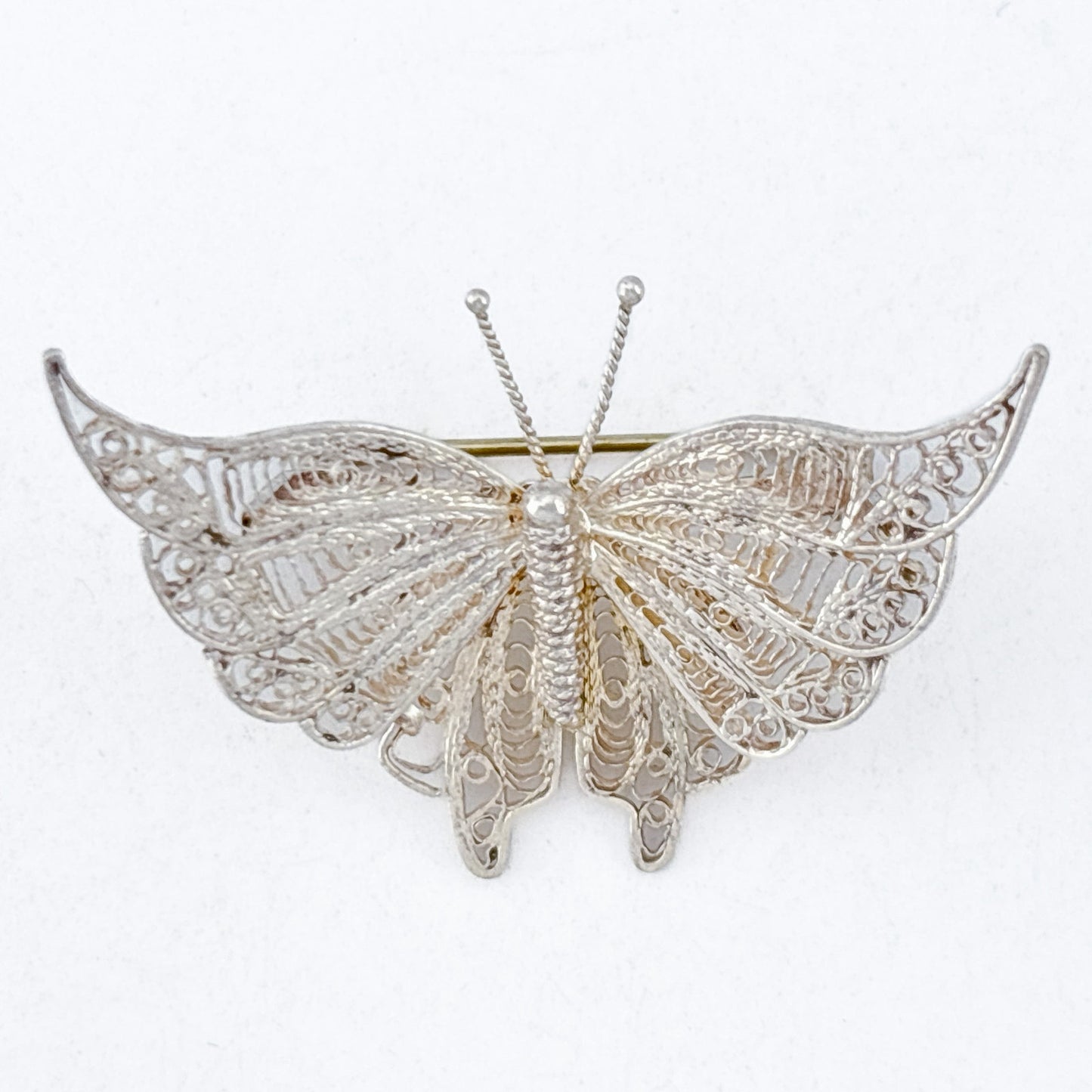 Vintage Sterling Silver 925 Filigree Butterfly Brooch