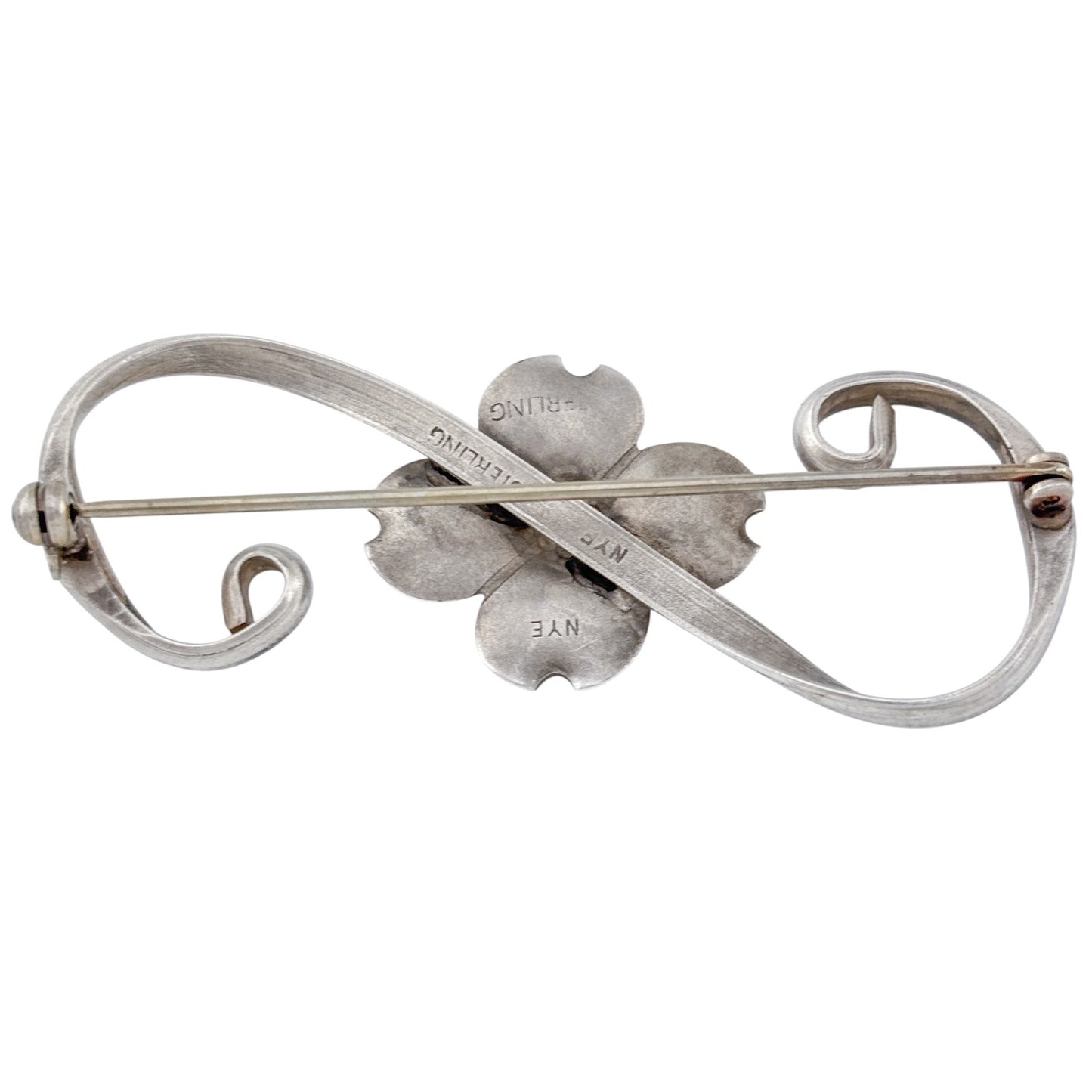 Vintage NYE Sterling Silver 925 Dogwood Flower Brooch