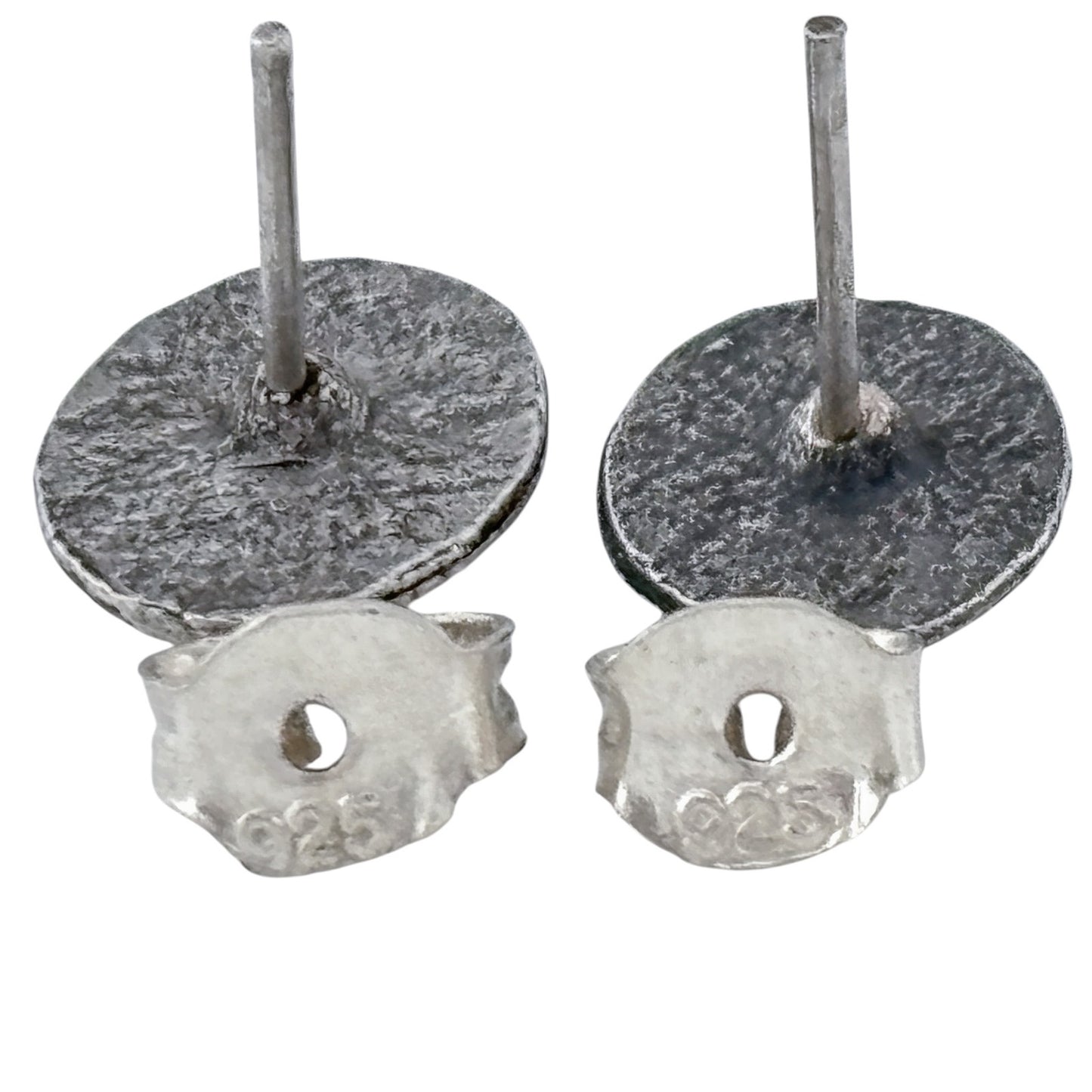 Vintage Sterling Silver 925 Floral Oval Stud Earrings
