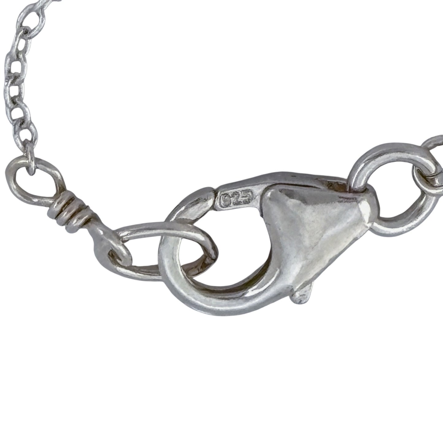 Vintage Sterling Silver 925 Pearl Pendant Necklace 18.5"