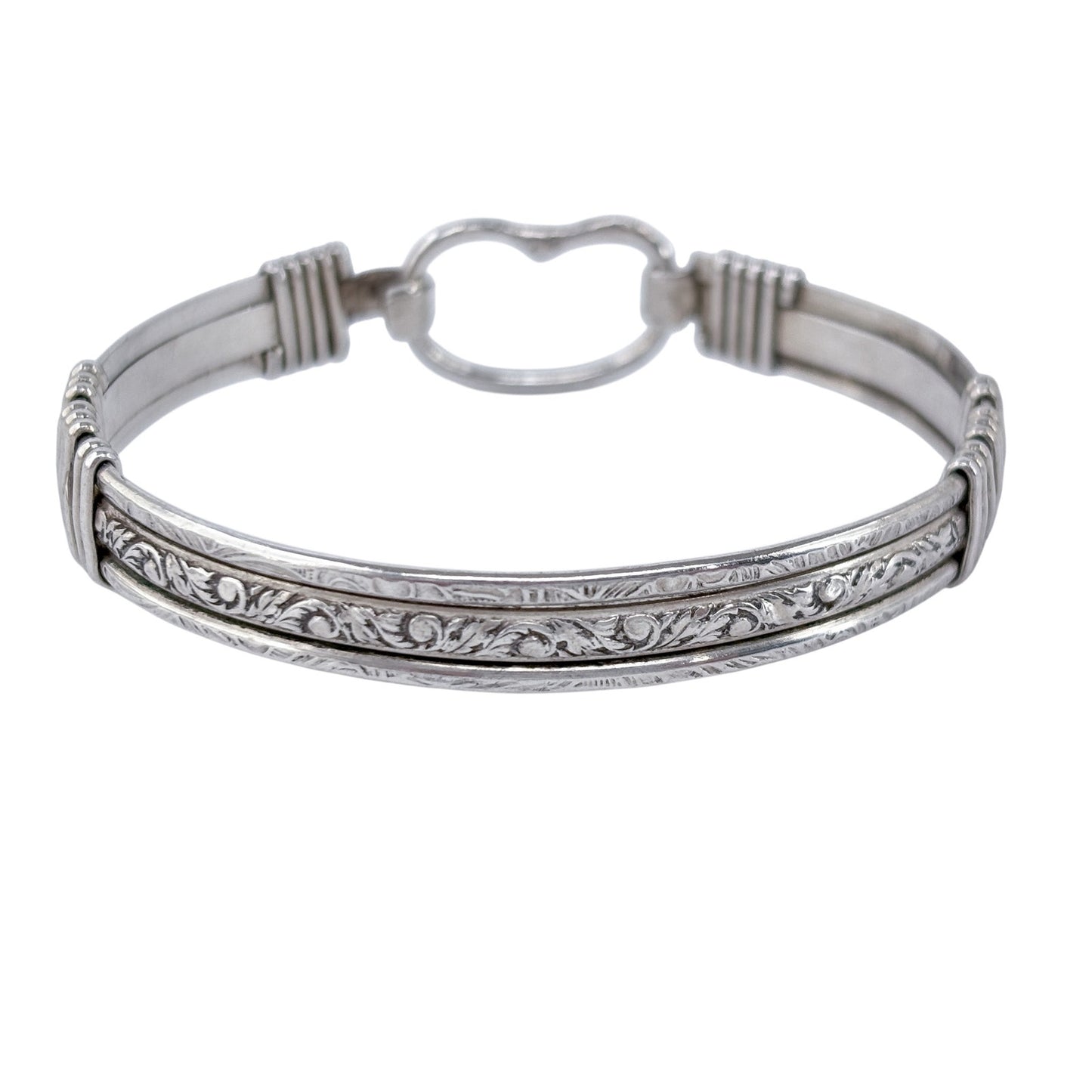 Vintage Sterling Silver 925 Heart Link Design Bracelet 6.25"