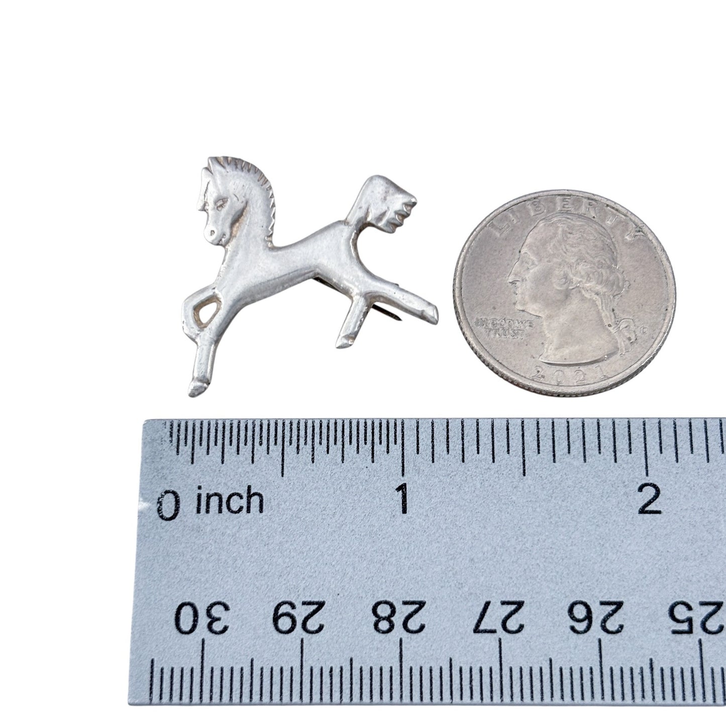 Vintage Sterling Silver 925 Prancing Horse Brooch