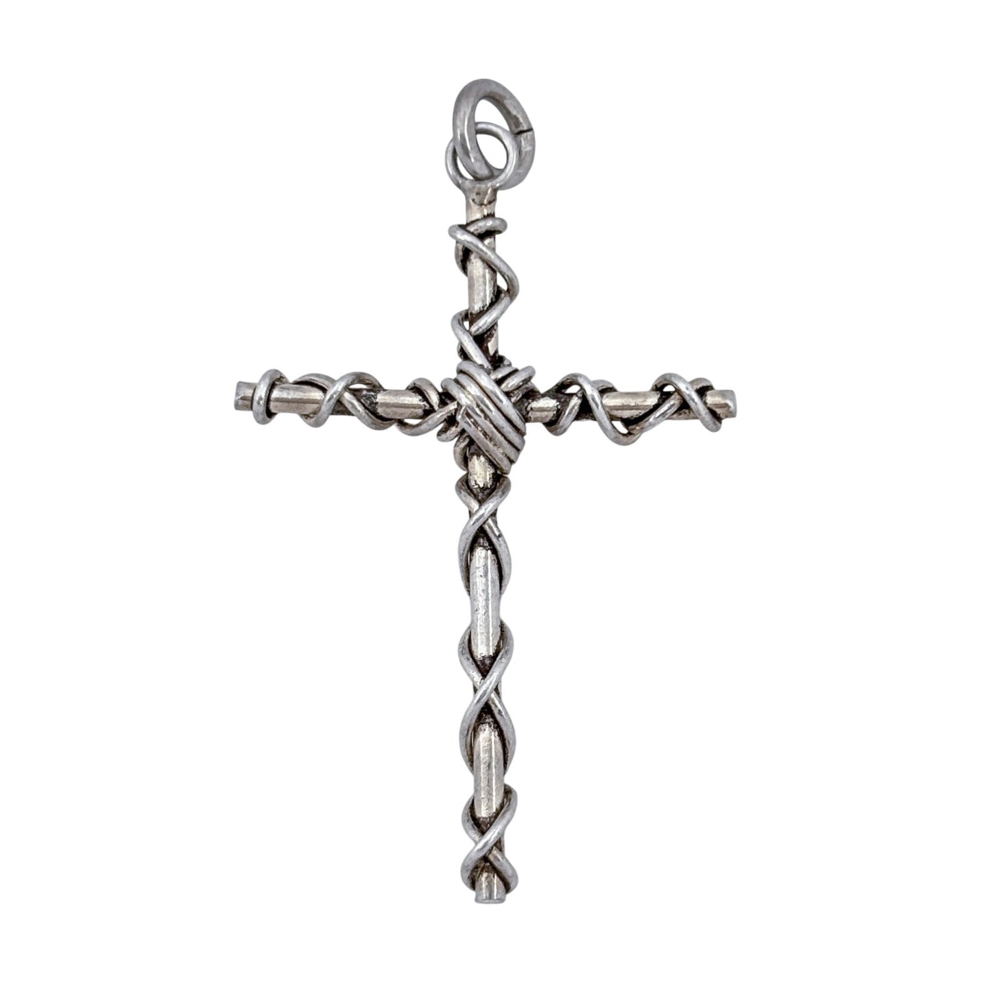 Vintage Sterling Silver 925 Twisted Wire Cross Pendant