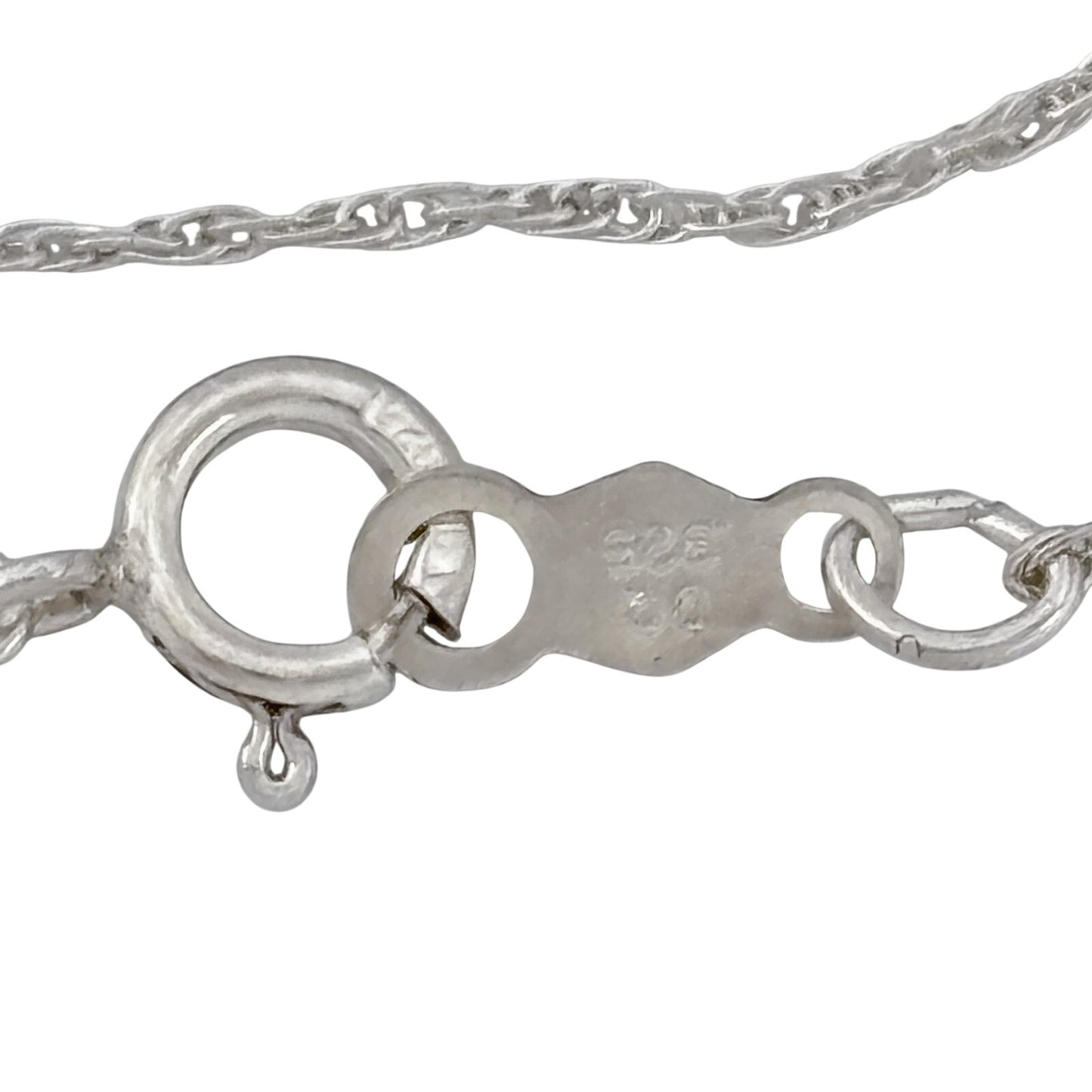 Vintage Sterling Silver 925 Rope Link Chain Necklace 18.5"