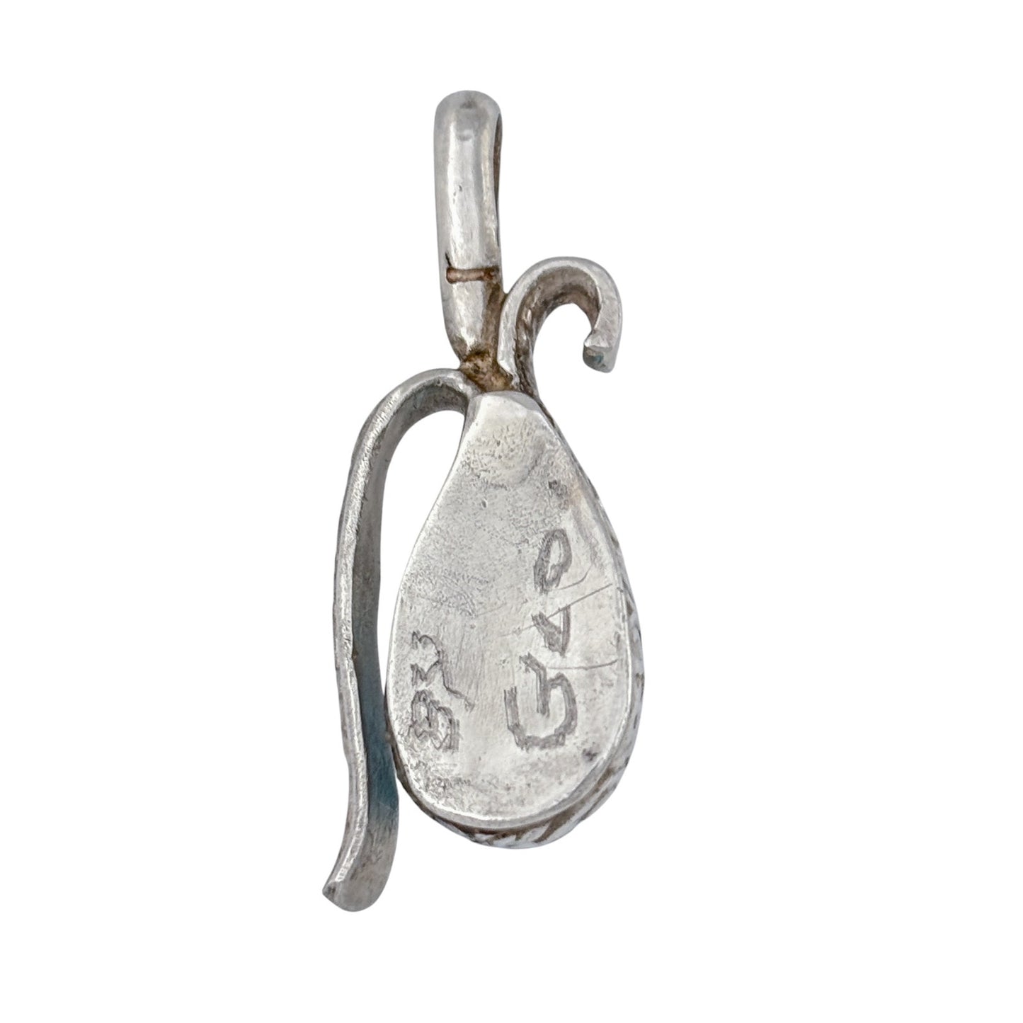 Vintage Sterling Silver 925 Turquoise Teardrop Pendant