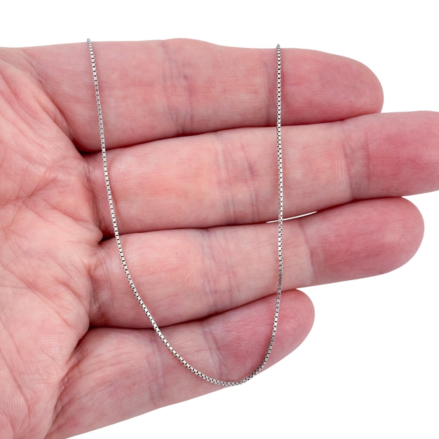Vintage Italian Sterling Silver 925 Box Link Chain Necklace 20"
