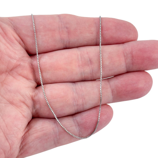Vintage Italian Sterling Silver 925 Box Link Chain Necklace 20"