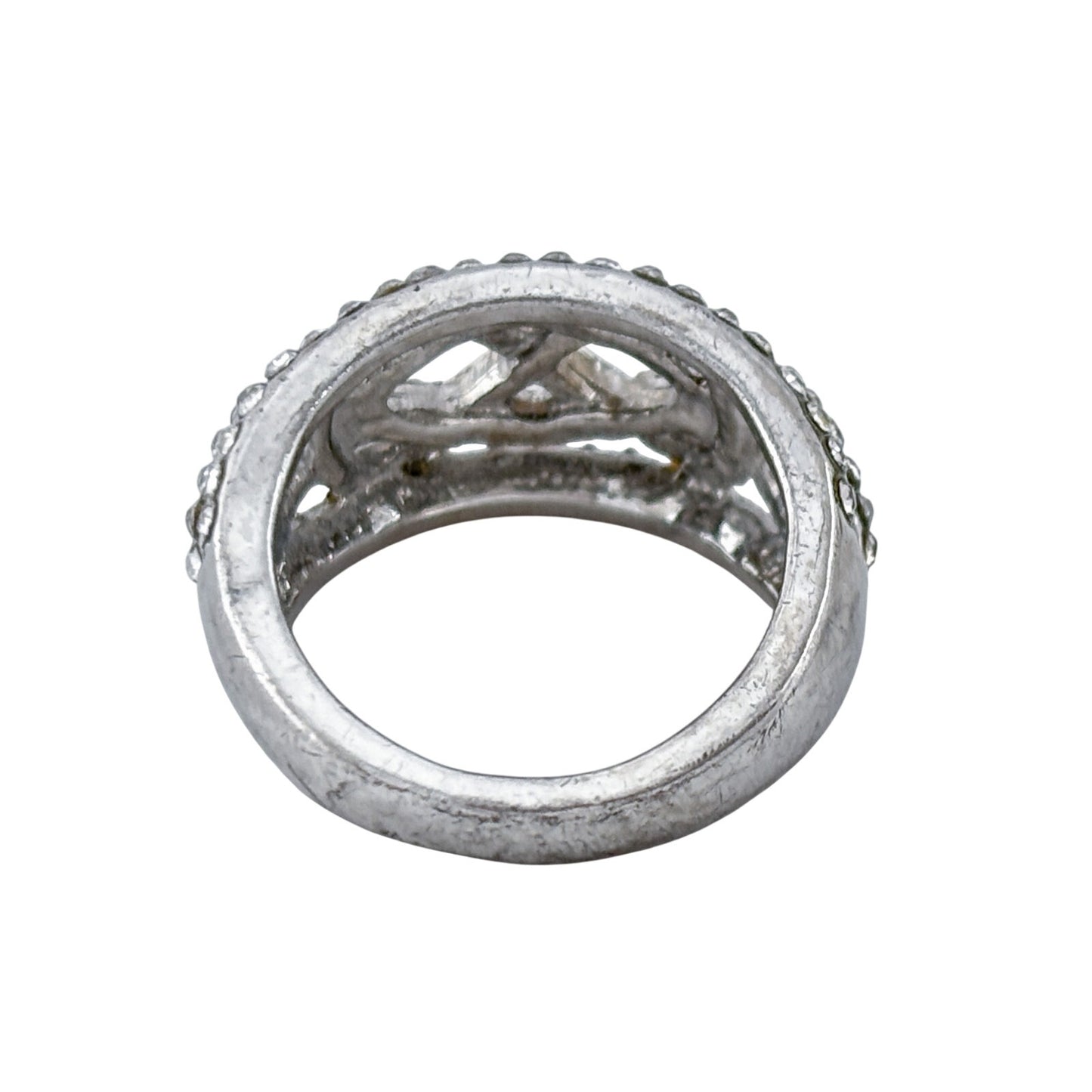 Vintage Sterling Silver 925 Cubic Zirconia Infinity Ring Size 4