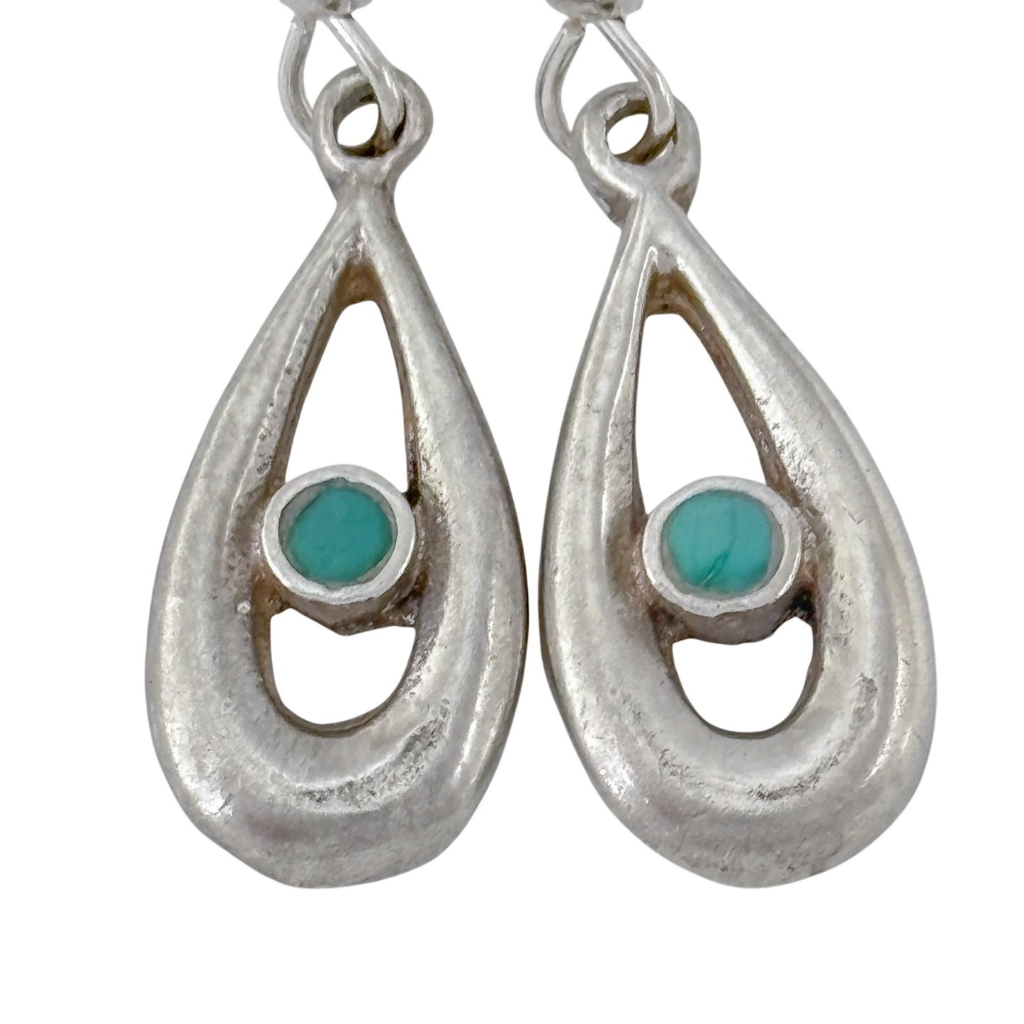 Vintage Sterling Silver 925 Turquoise Teardrop Earrings