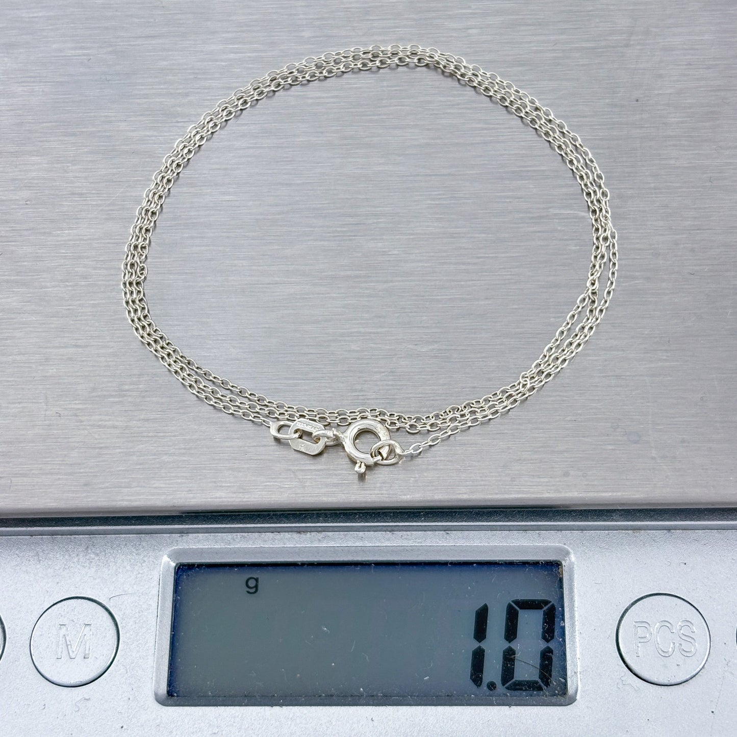 Vintage Italy Sterling Silver 925 Cable Link Chain Necklace 18"