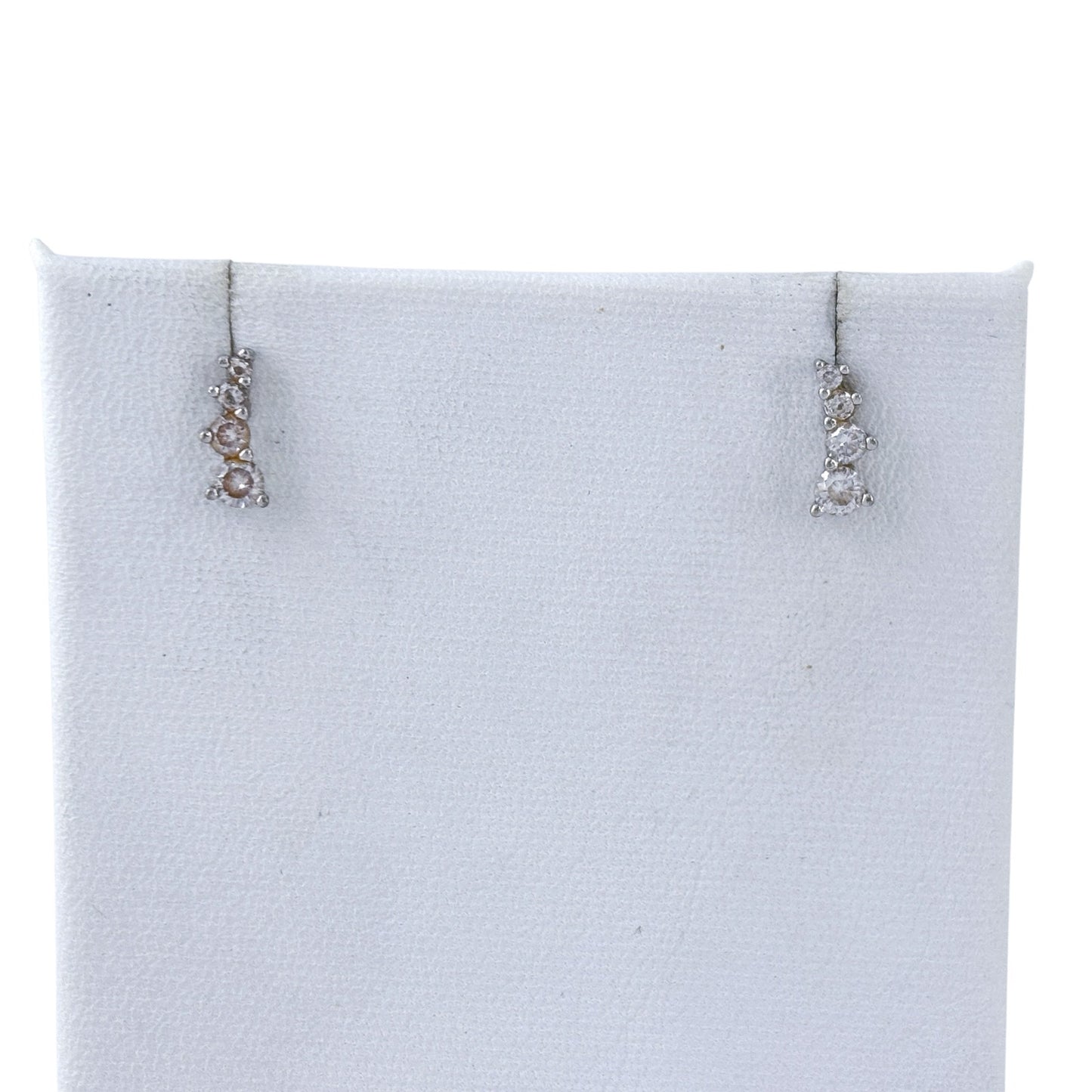Vintage Sterling Silver 925 Cubic Zirconia Climber Earrings