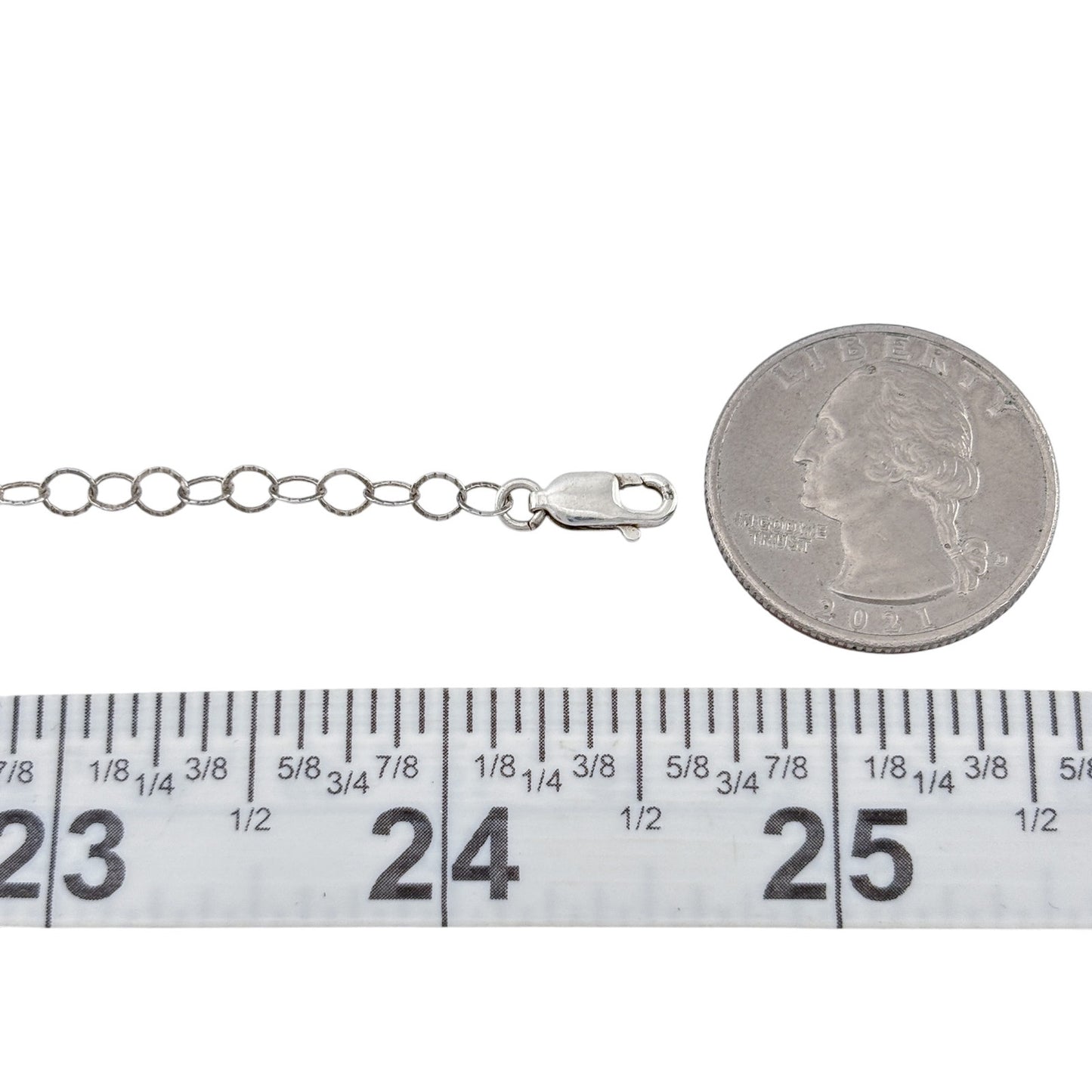 Vintage Sterling Silver 925 Coin Pearl Chain Necklace 24.5"