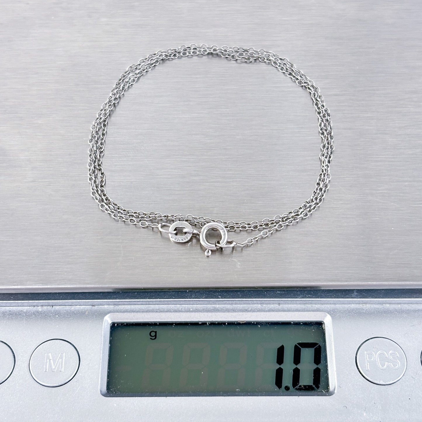 Estate Italy Sterling Silver 925 Cable Chain Necklace 18.5"