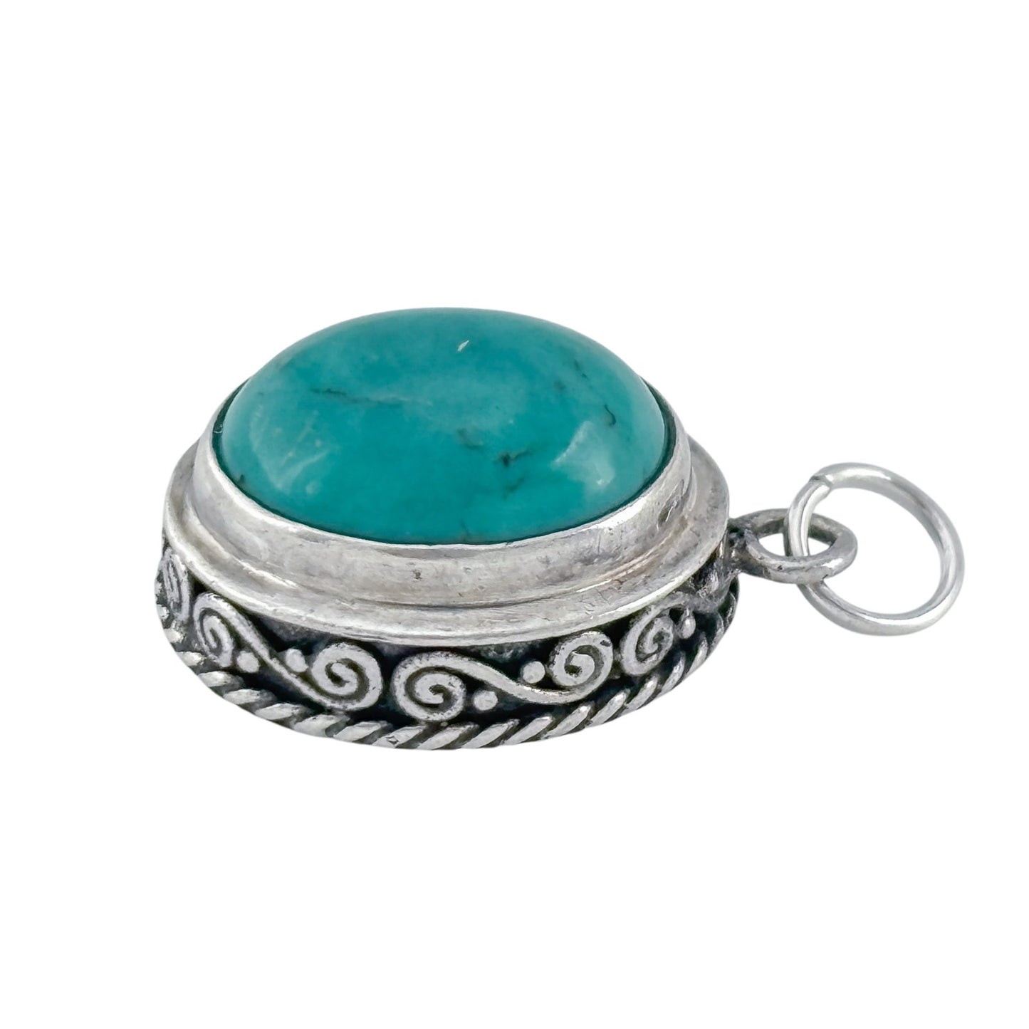 Vintage Sterling Silver 925 Turquoise Pendant