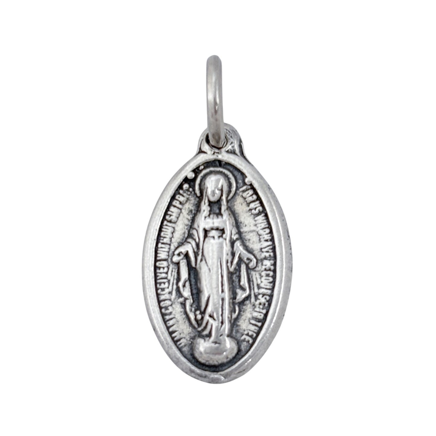 Vintage Sterling Silver 925 The Virgin Mary Miraculous Medal Pendant