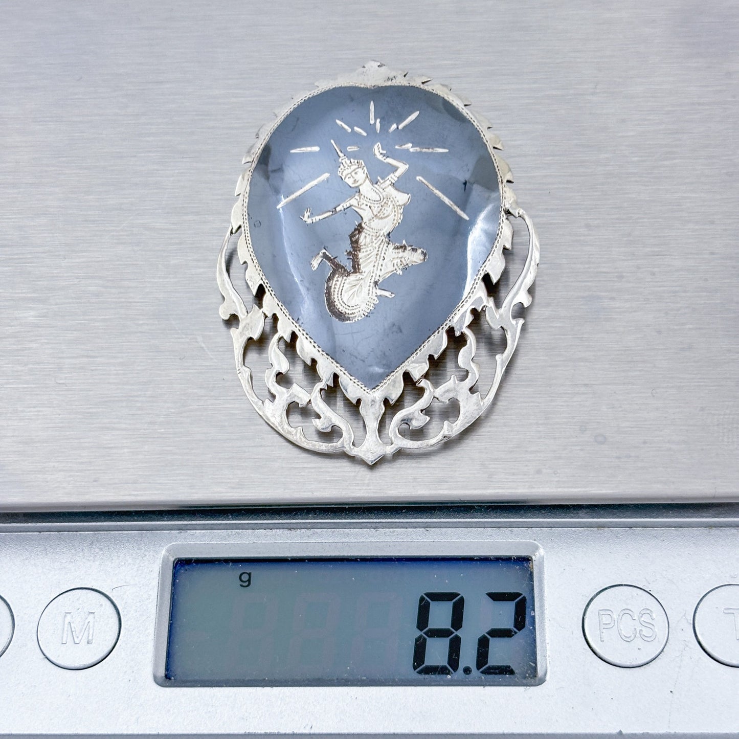 Vintage Sterling Silver 925 Thai Dancer Brooch
