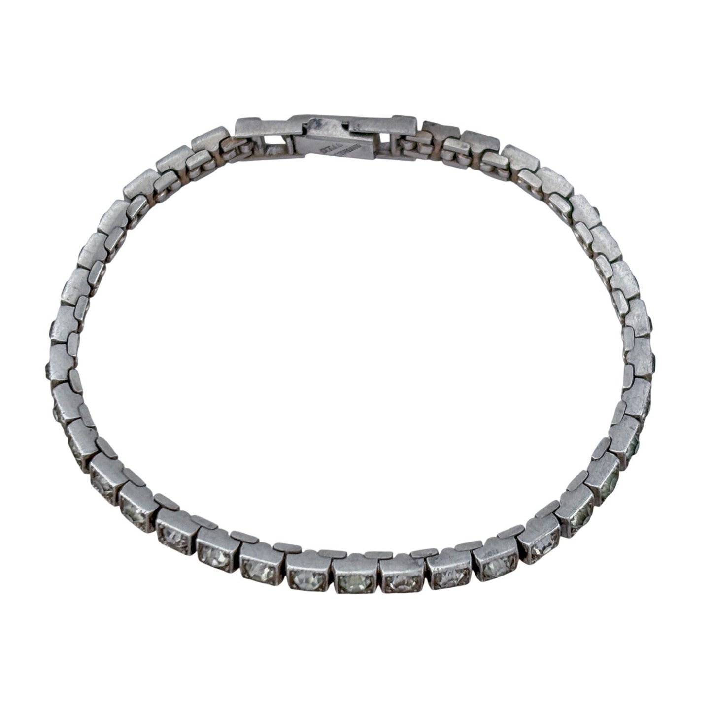 Vintage Otis Sterling Silver 925 Cubic Zirconia Tennis Bracelet 6.75"