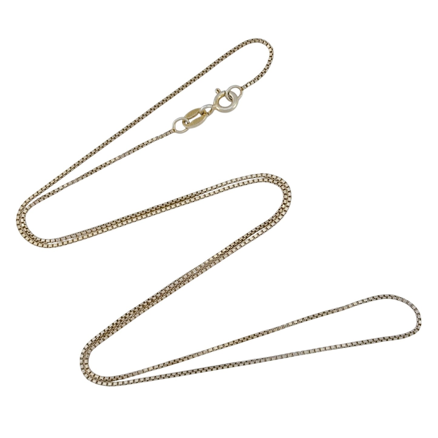 Vintage Italian Gold-Tone Sterling Silver 925 Box Chain Necklace 19"