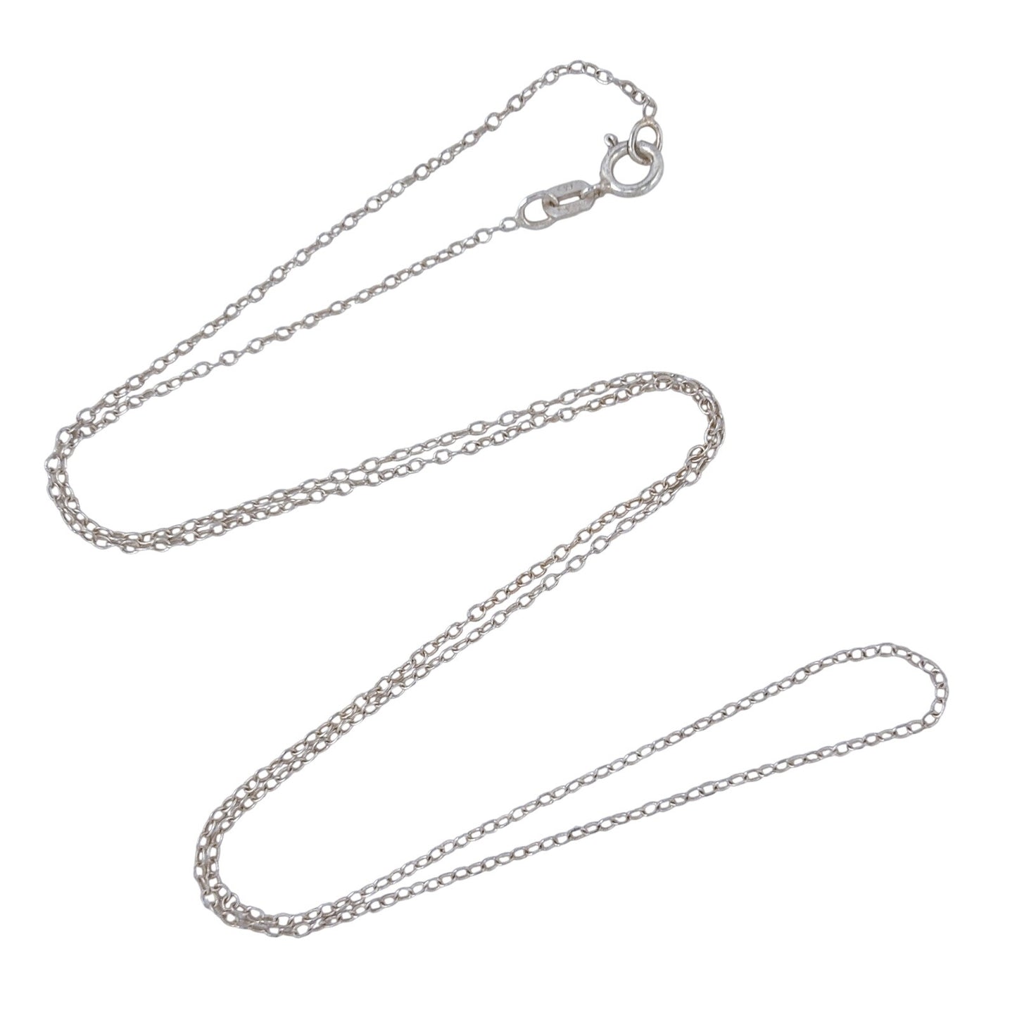 Vintage Sterling Silver 925 Cable Link Chain Necklace 18.5"