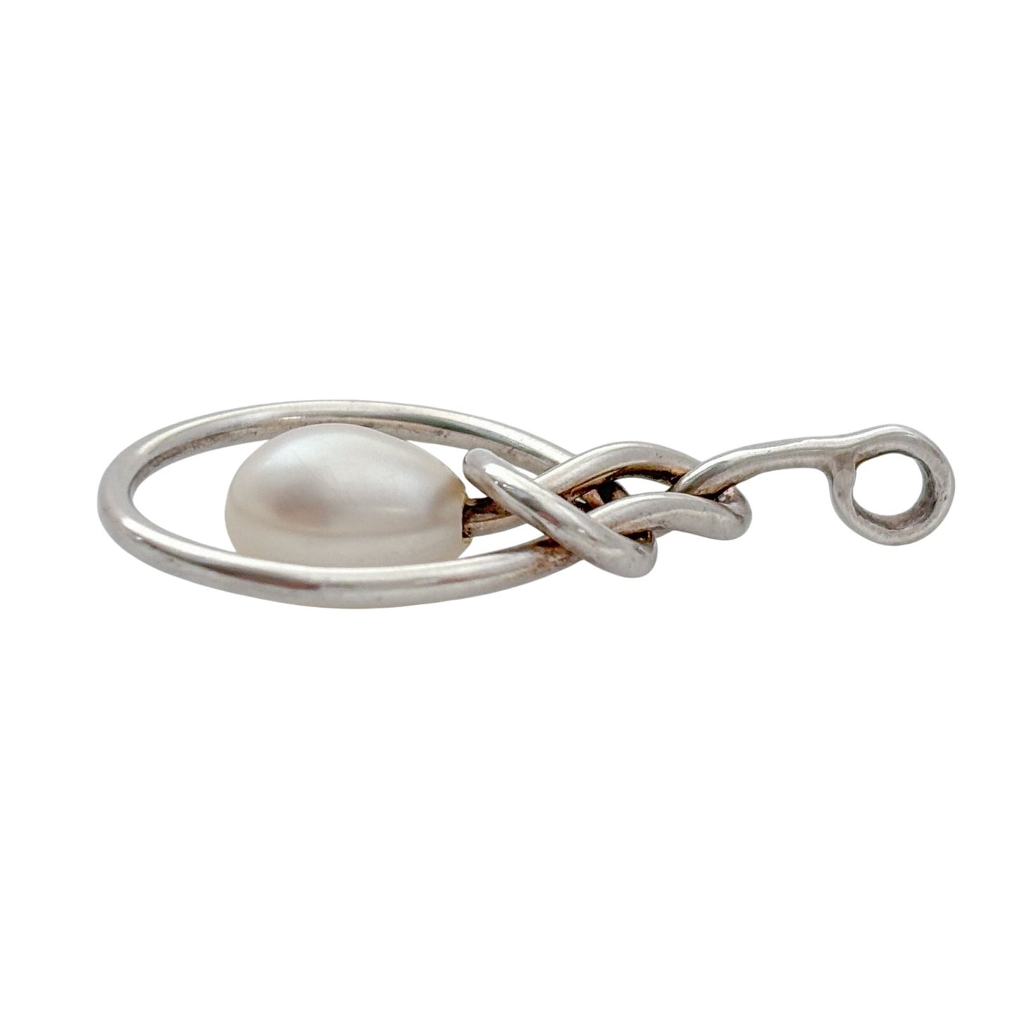 Vintage Sterling Silver 925 Pearl Knot Pendant