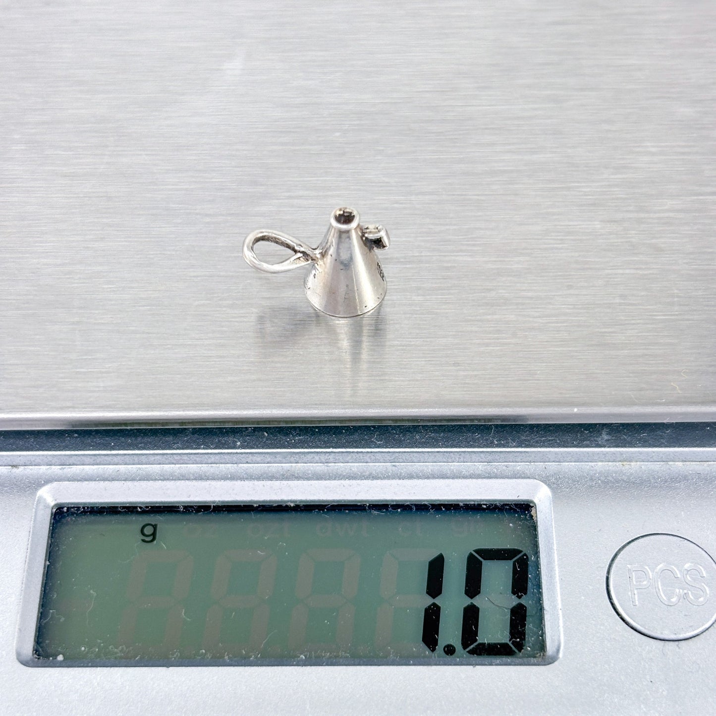 Vintage Sterling Silver 925 Cheer Megaphone Charm Pendant