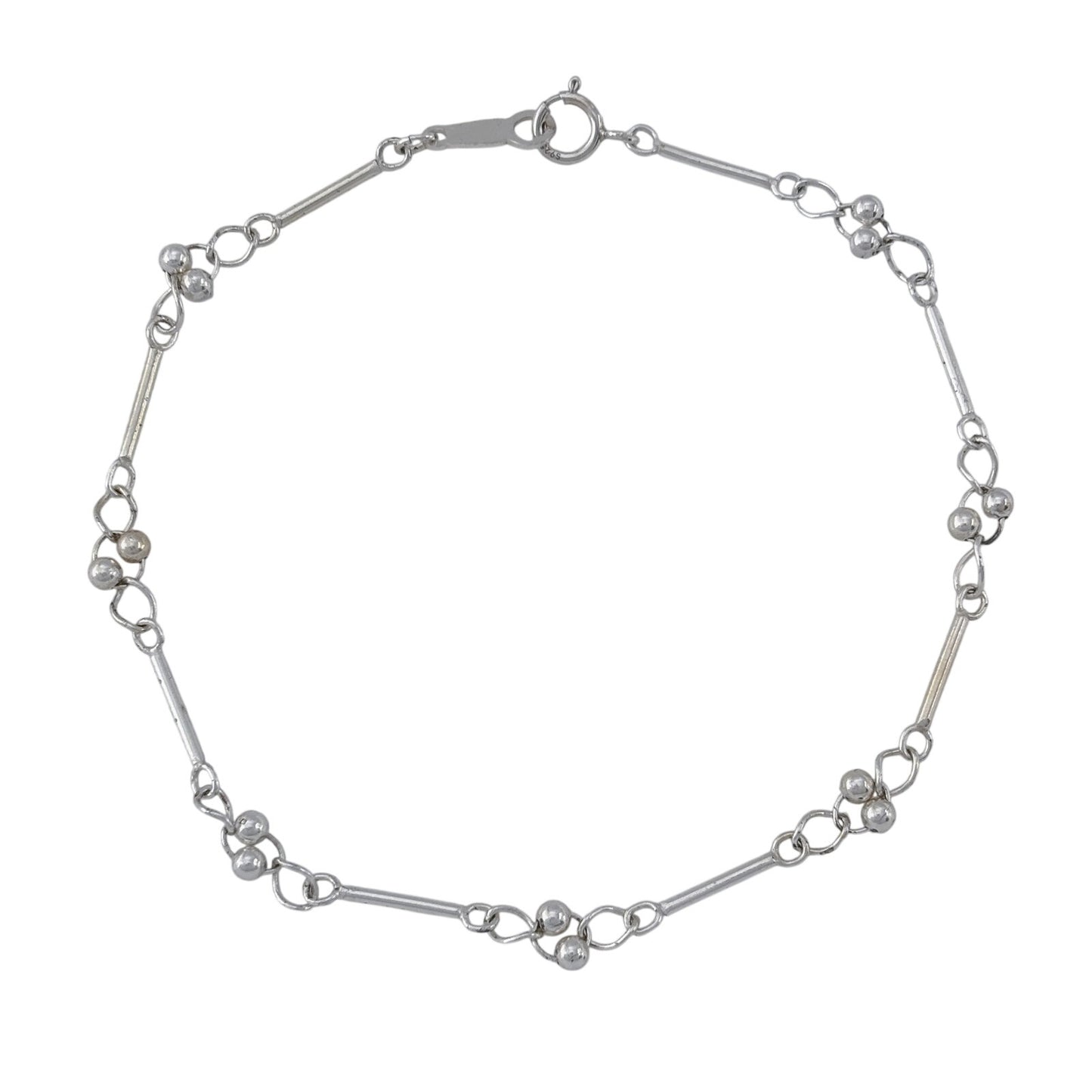 Vintage Sterling Silver 925 Bar Link Bracelet 7"