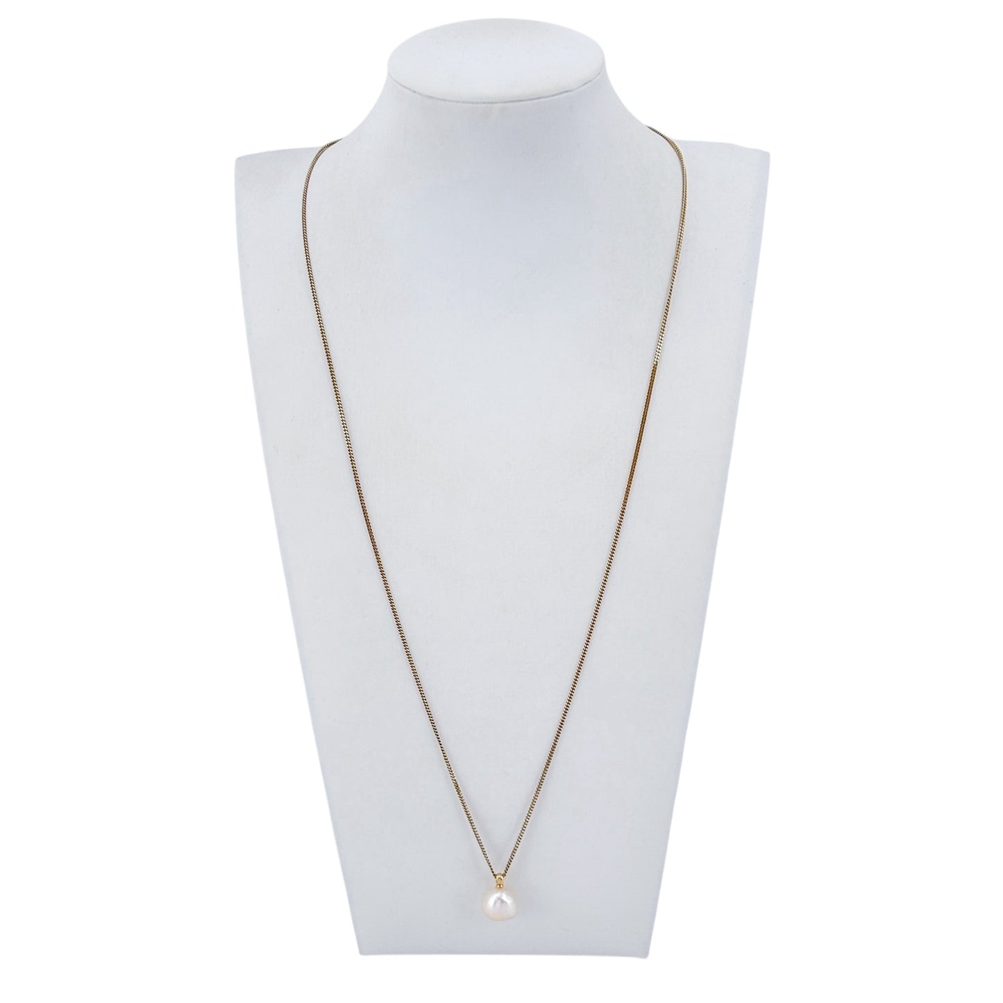 Vintage Gold-Tone Sterling Silver 925 Pearl Pendant Necklace 24", 25", 26"