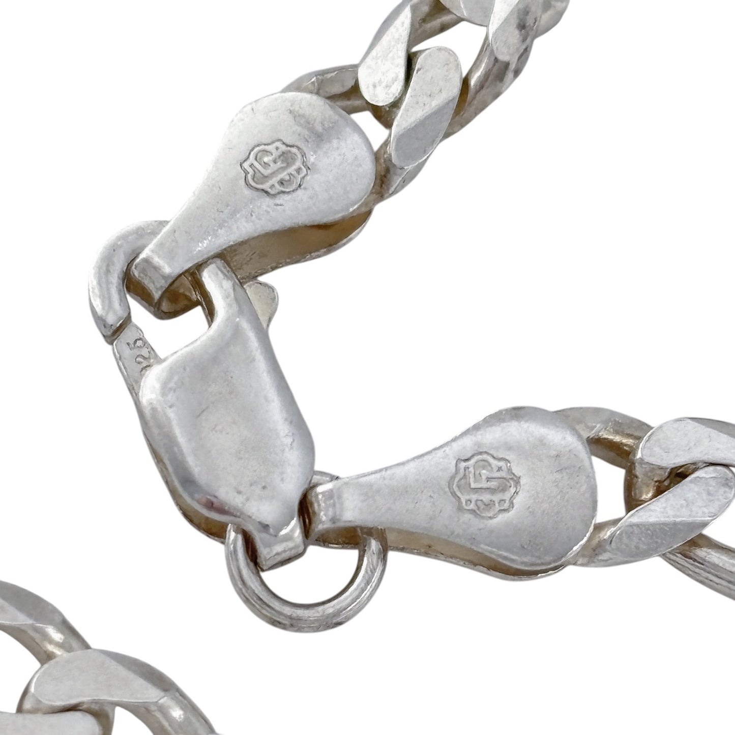 Vintage Italy Sterling Silver 925 Figaro Chain Bracelet 6.75"