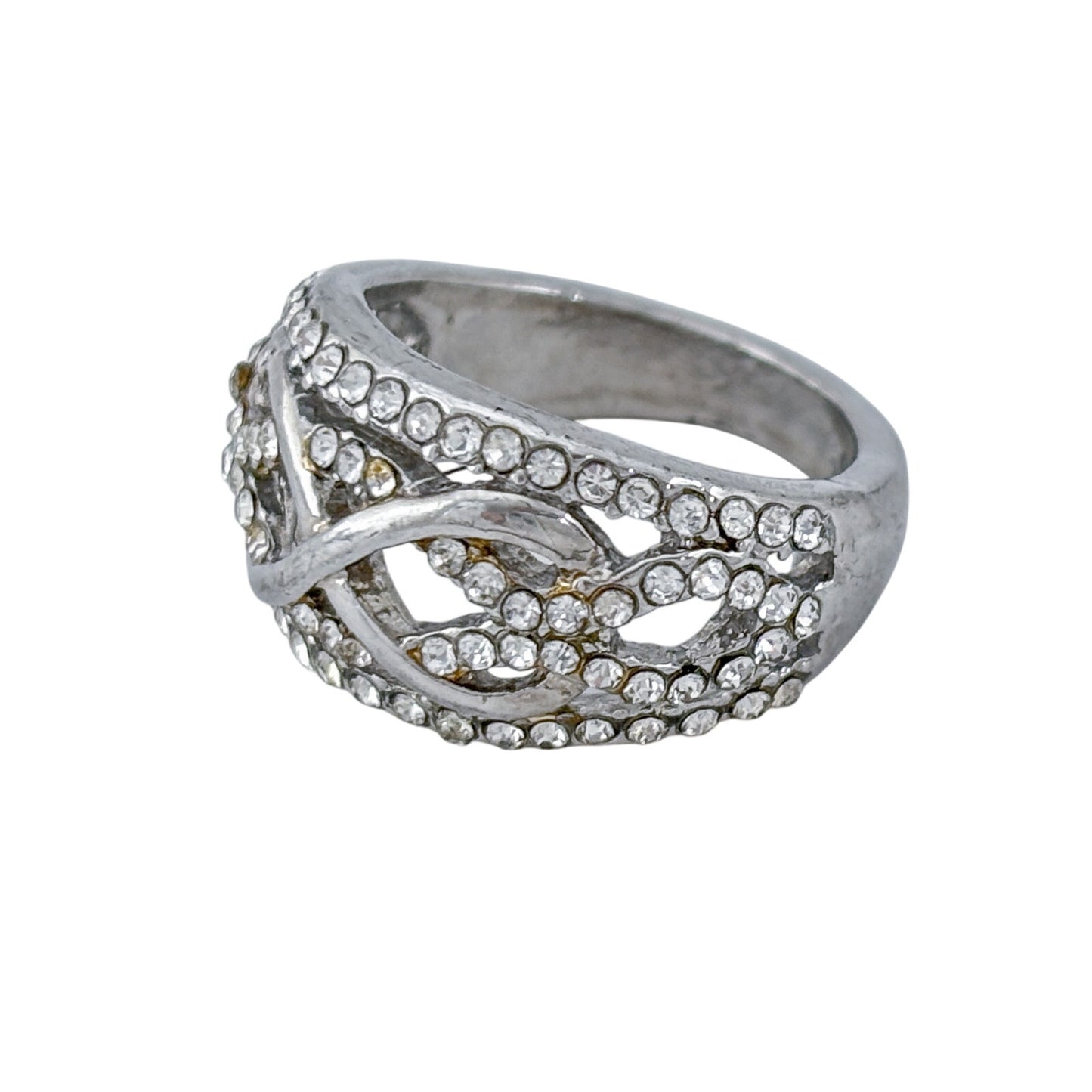 Vintage Sterling Silver 925 Cubic Zirconia Infinity Ring Size 4