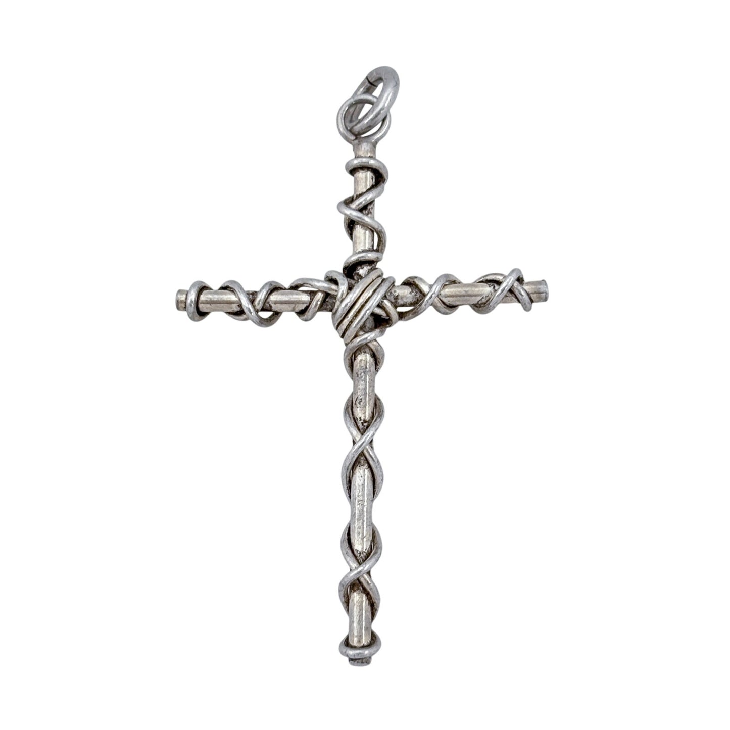 Vintage Sterling Silver 925 Twisted Wire Cross Pendant