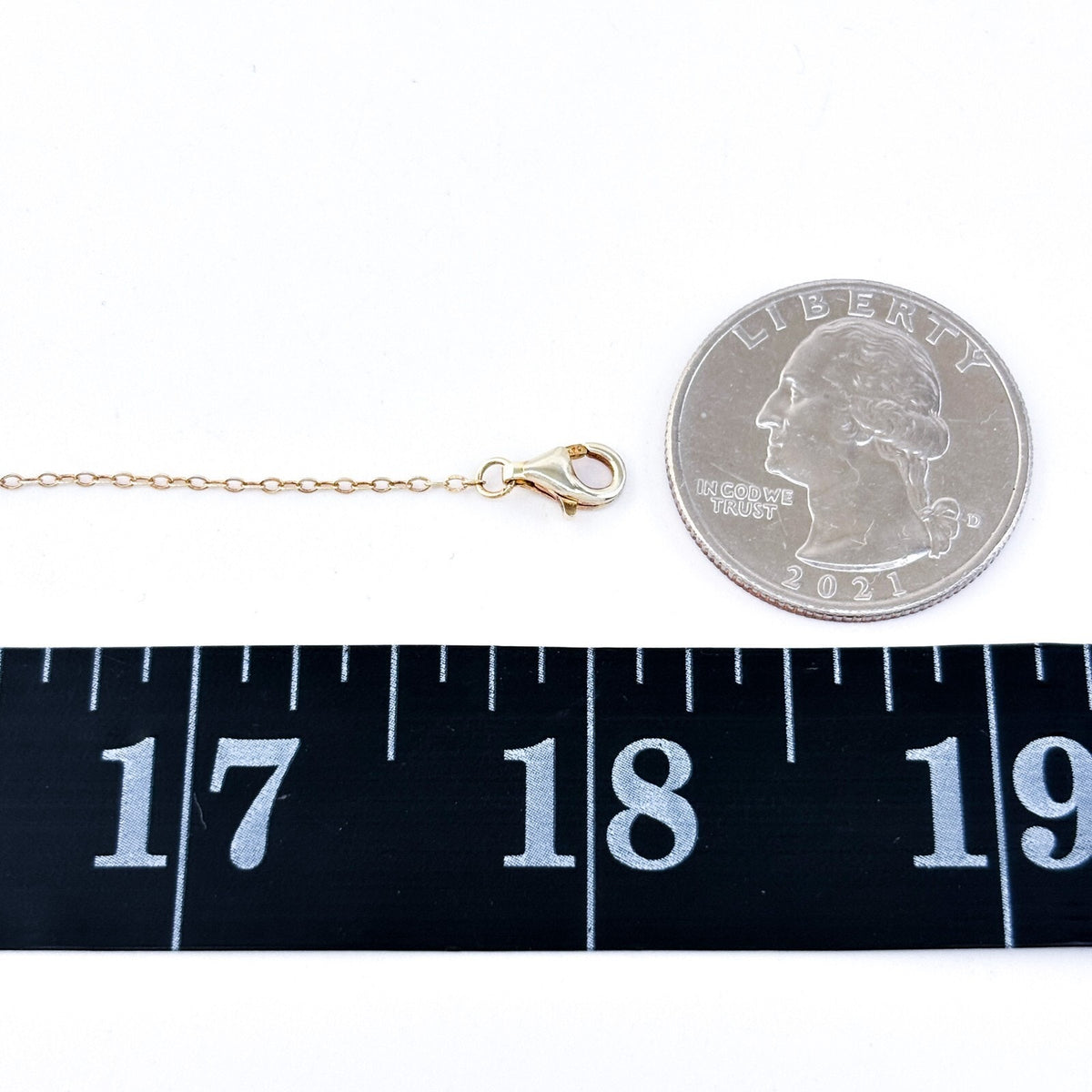 Estate Gold-Tone Sterling Silver 925 Cable Chain Necklace 18"