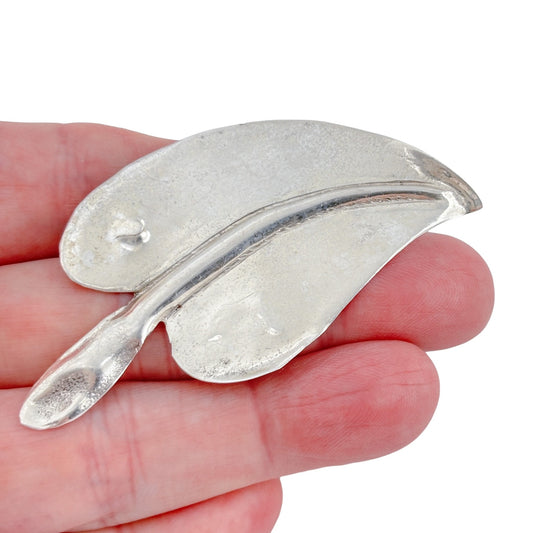 Vintage Sterling Silver 925 Leaf Brooch