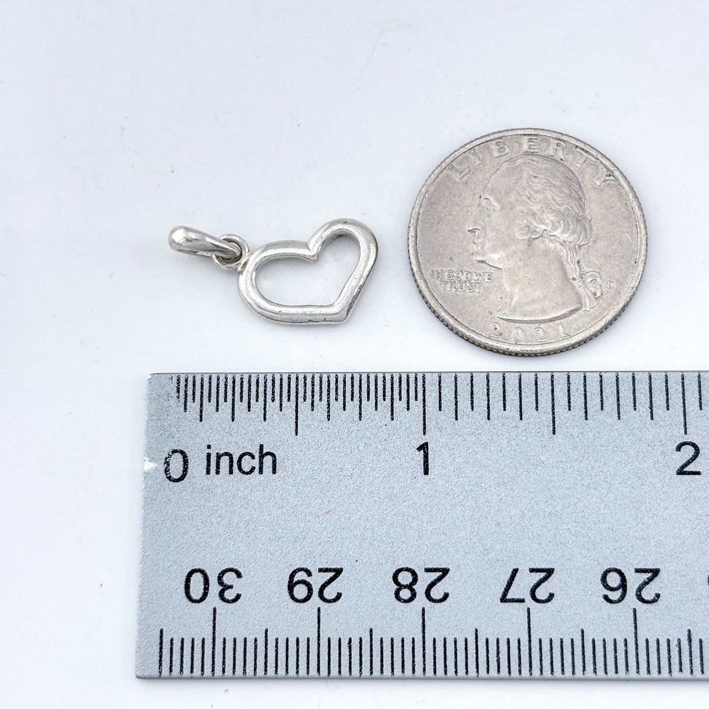 Vintage Sterling Silver 925 Open Heart Pendant