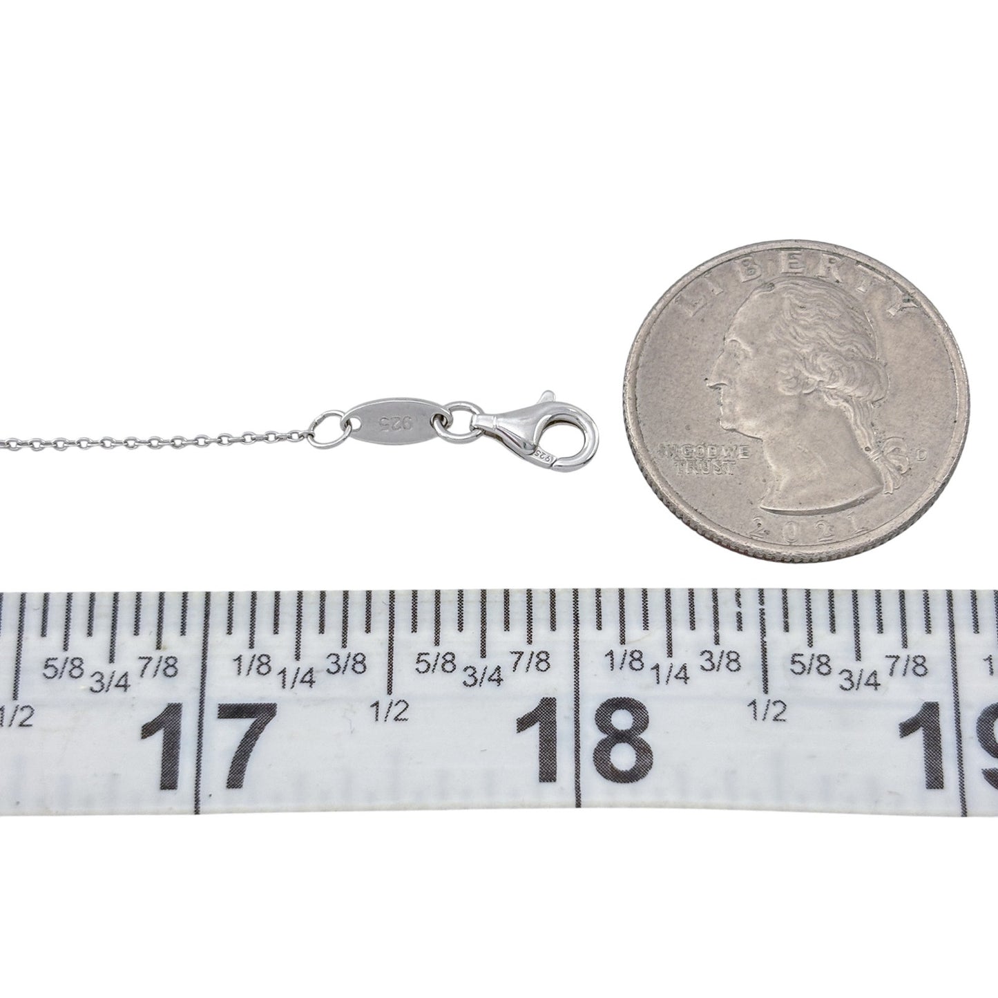 Vintage Sterling Silver 925 Cubic Zirconia Adjustable to 18" Necklace