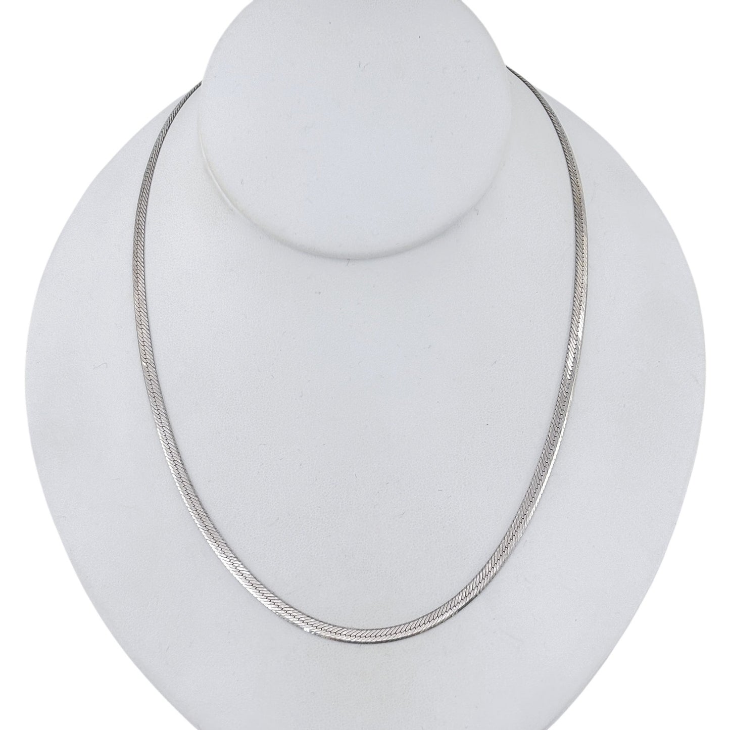Vintage Italy Sterling Silver 925 Herringbone Chain Necklace 18"