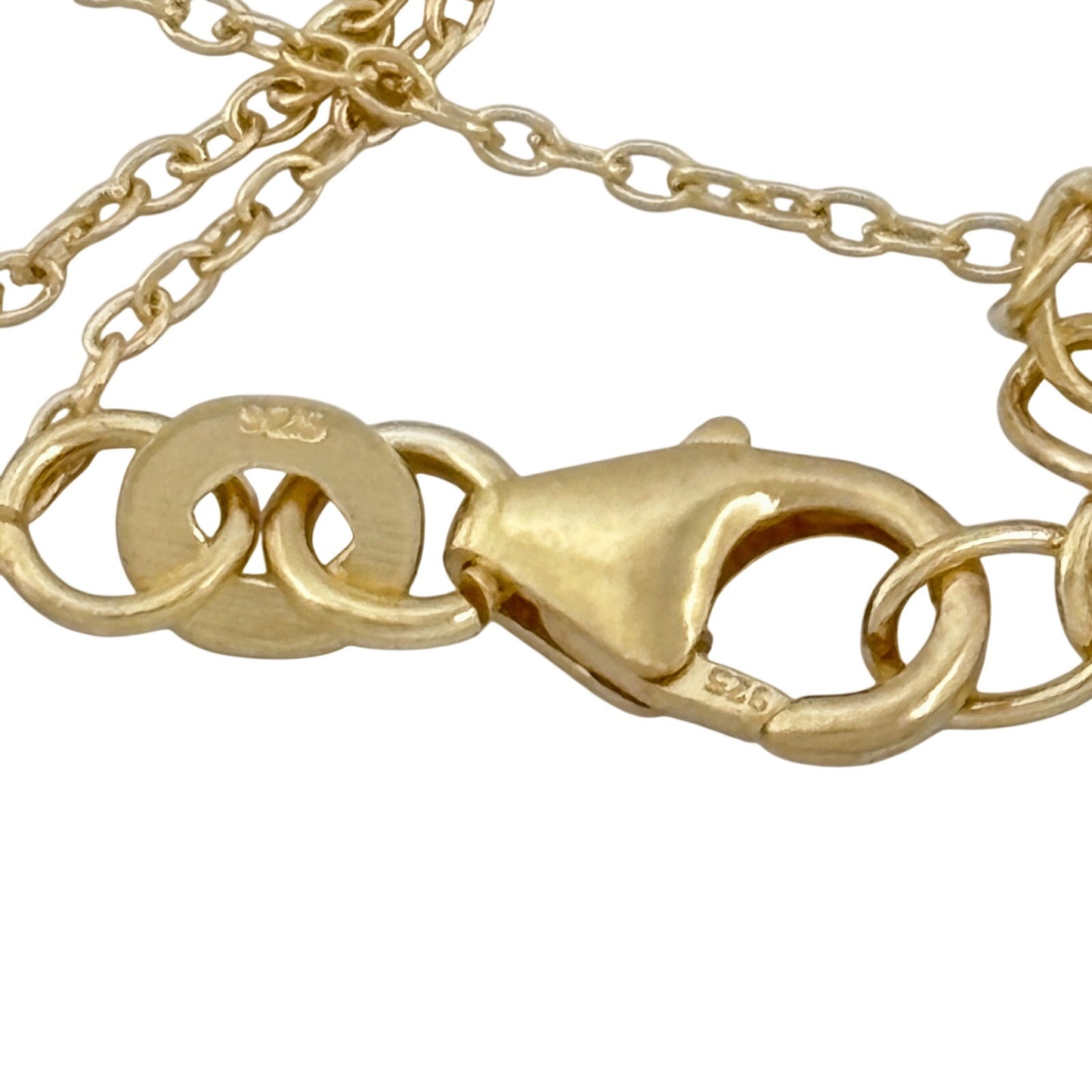 Vintage Gold-Tone Sterling Silver 925 Cable Link Chain Necklace 16"-18"