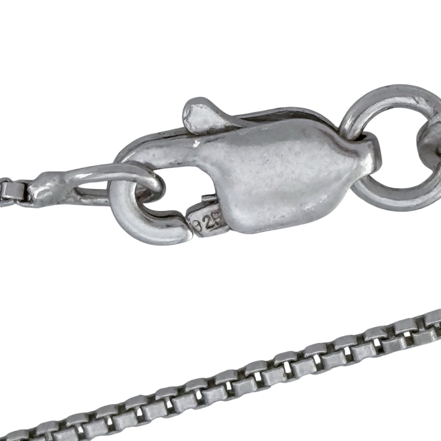 Vintage Italian Sterling Silver 925 Box Chain Necklace 18"