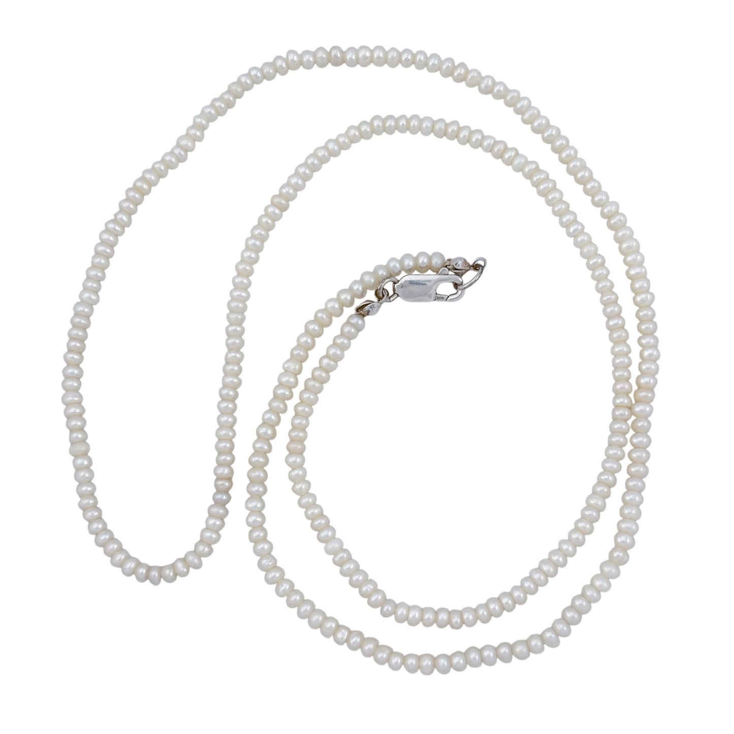 Vintage Sterling Silver 925 Pearl Necklace 25"