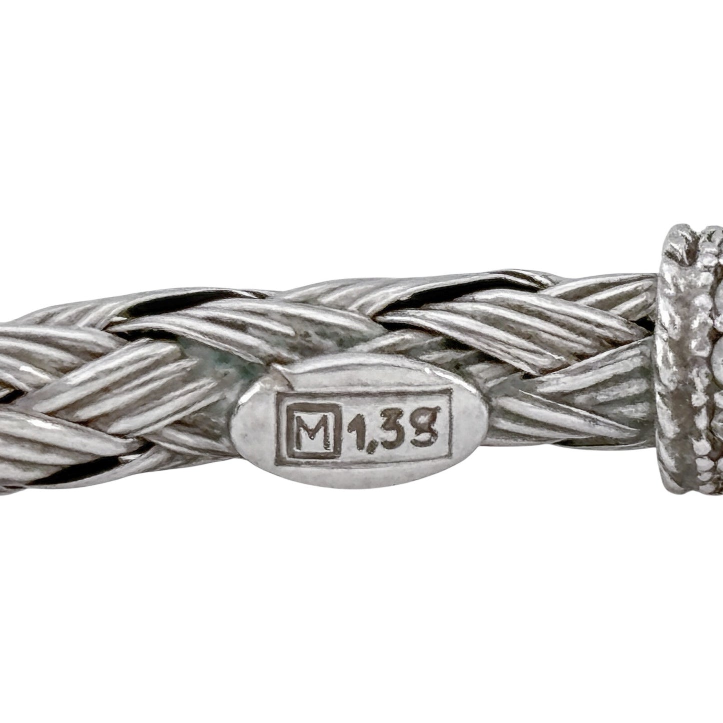 Vintage Sterling Silver 925 Flexible Braided Cuff Bracelet 6.75"