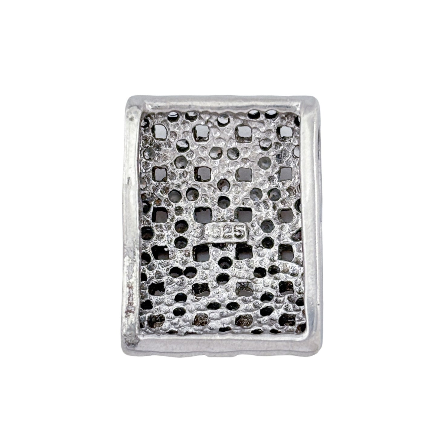 Vintage Sterling Silver 925 Cubic Zirconia Lattice Pendant