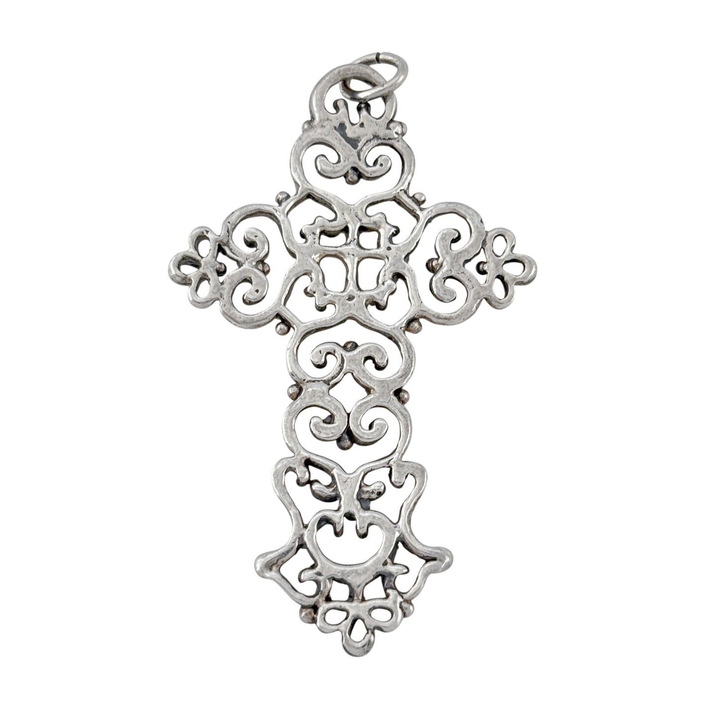 Vintage Sterling Silver 925 Ornate Filigree Cross Pendant